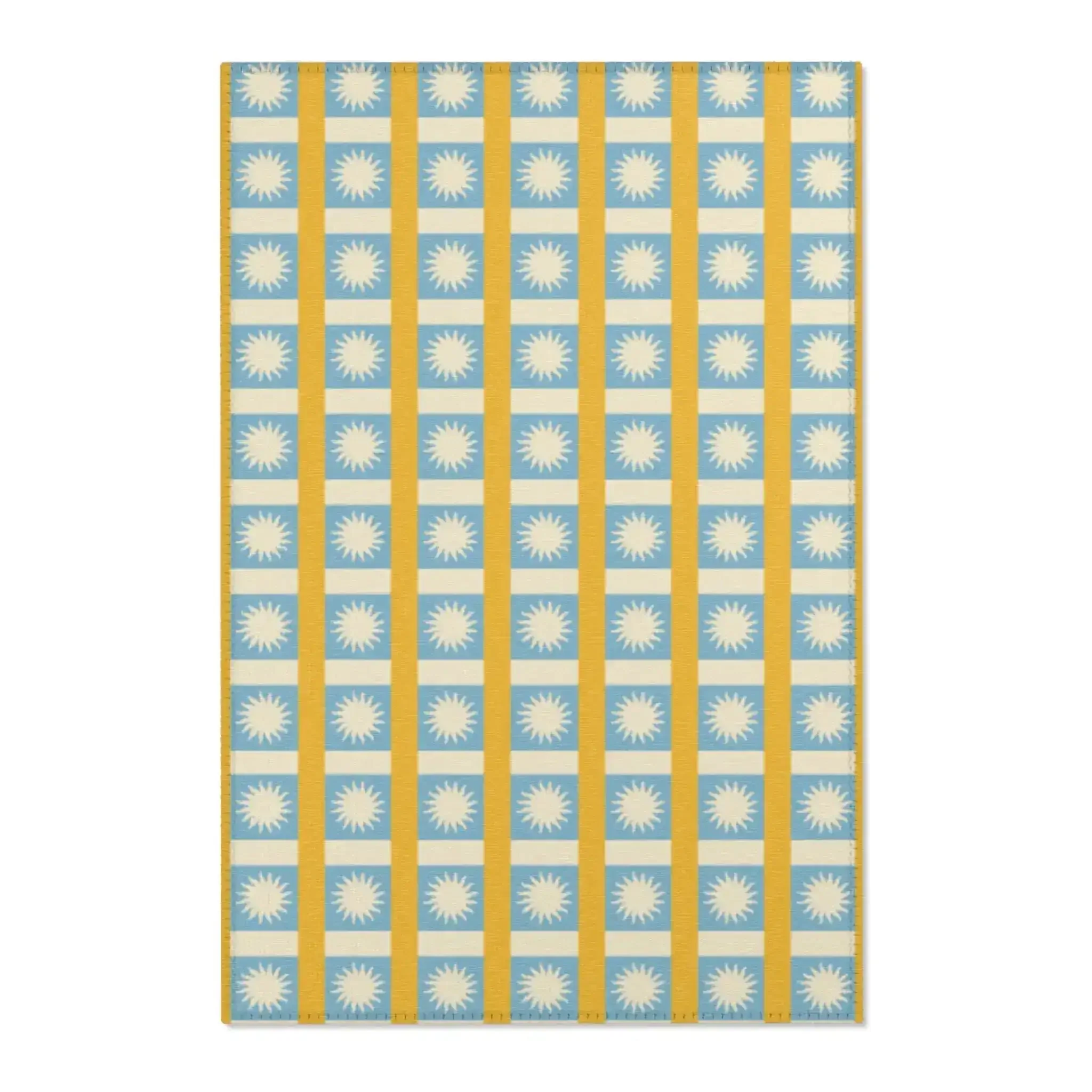 Retro Sunburst Checkered Accent Rug - Image 2