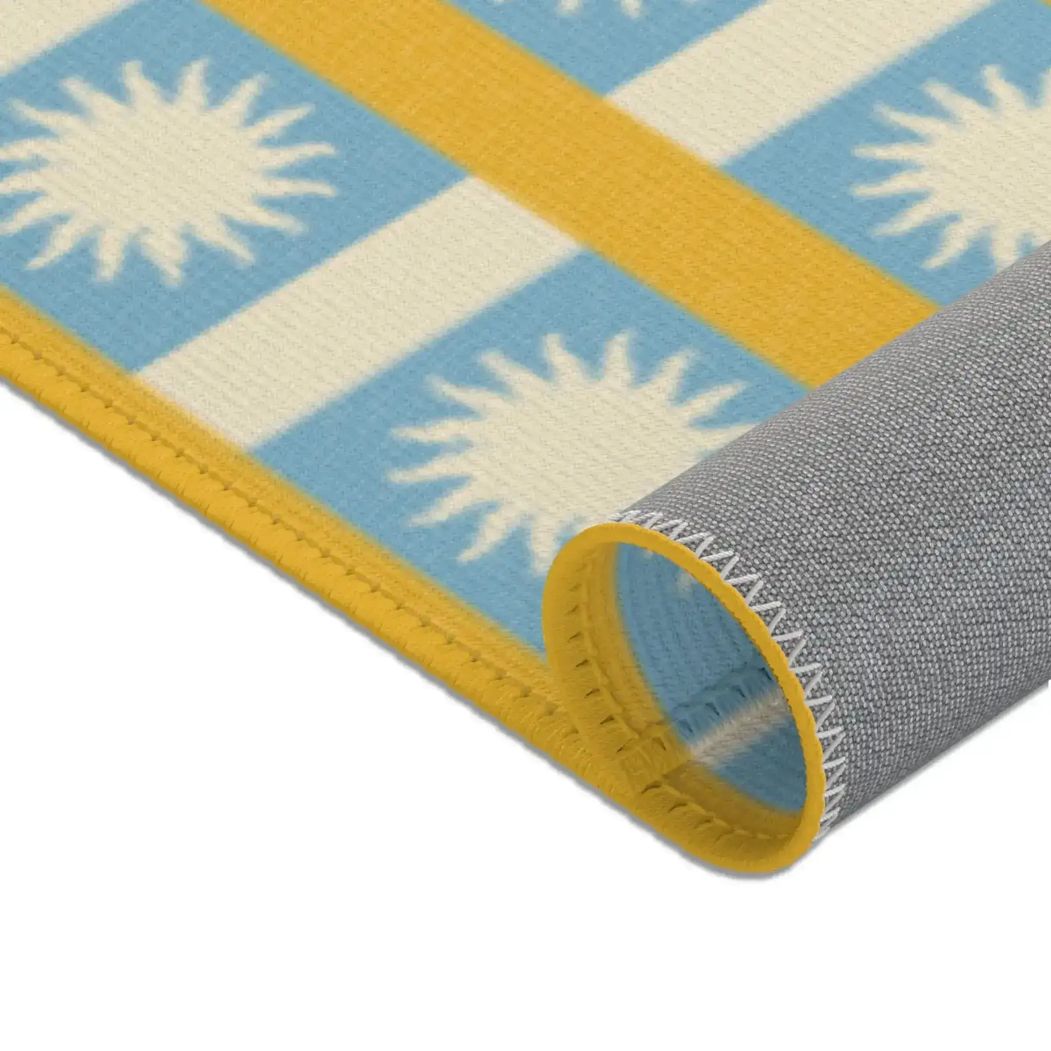 Retro Sunburst Checkered Accent Rug - Image 9