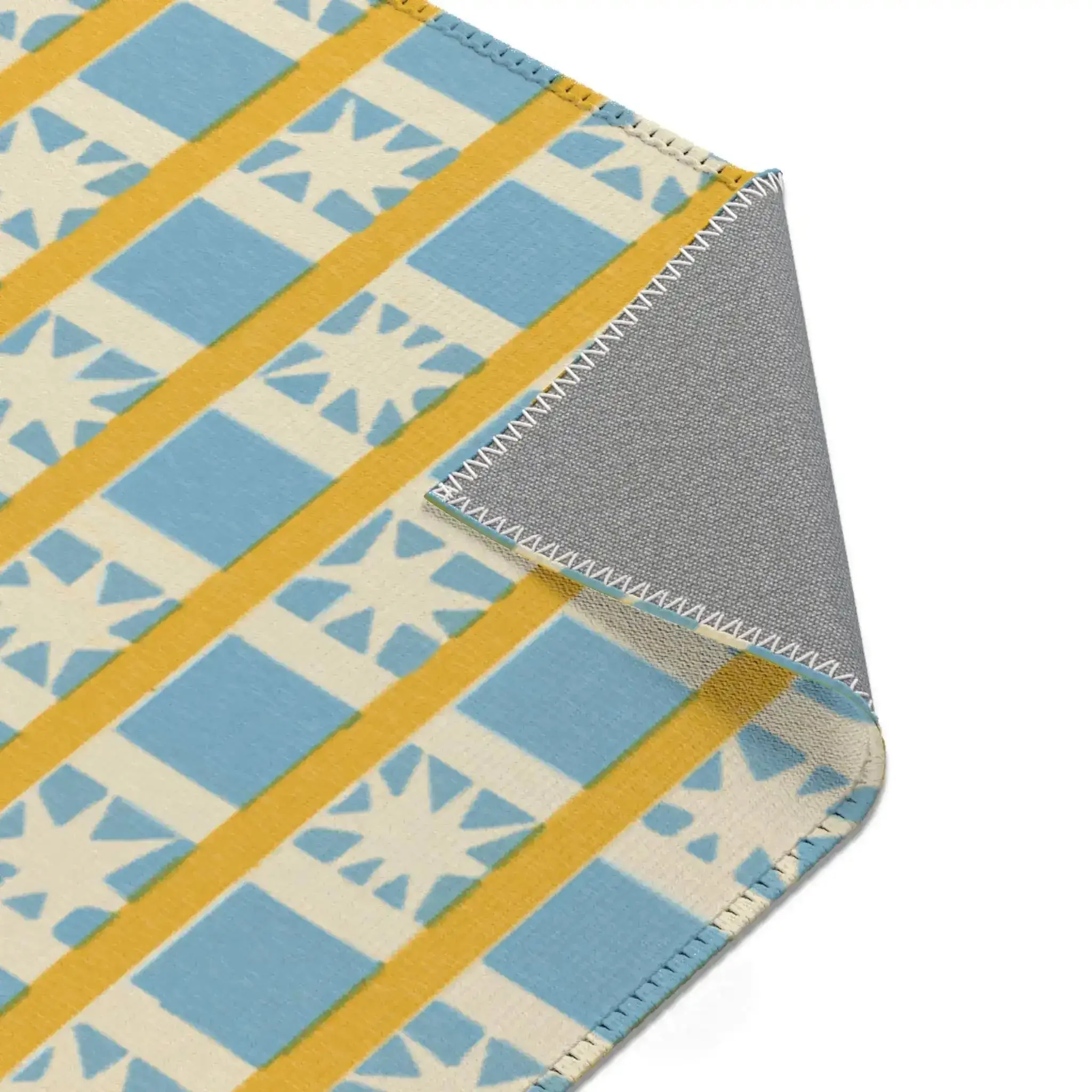 Retro Sunburst Grid Accent Rug - Image 6