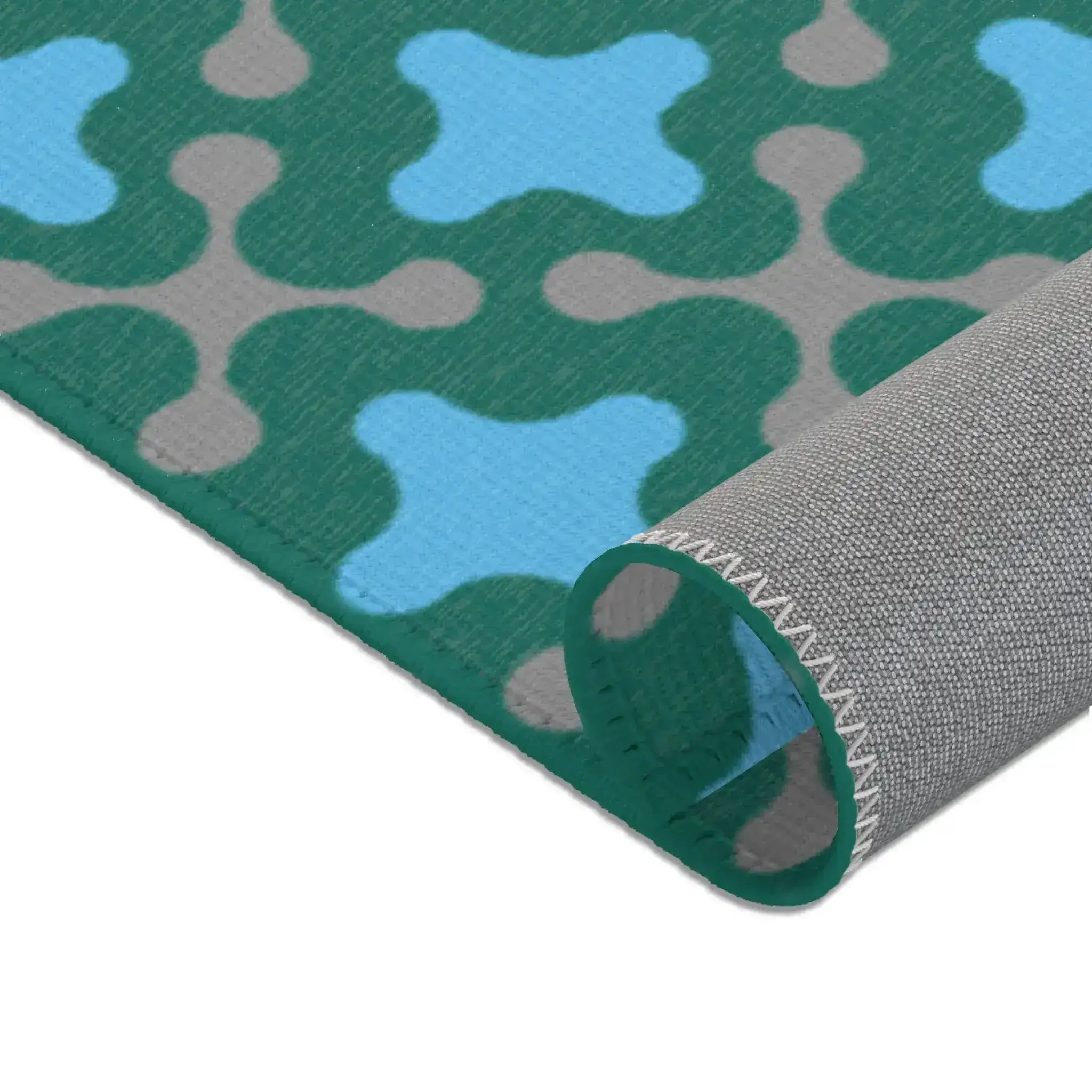 Retro Teal Bloom Accent Rug - Image 7