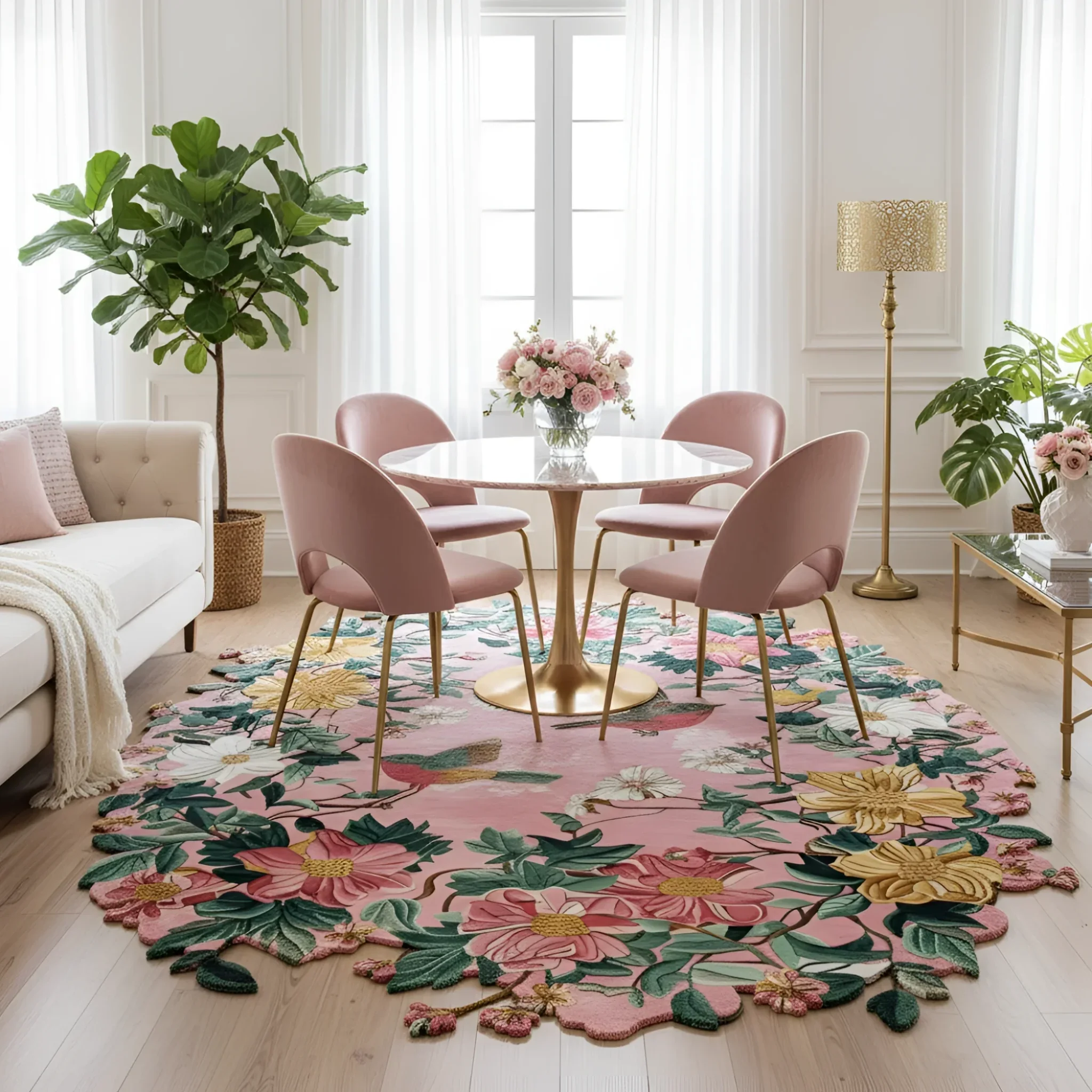Romantic Tapestry Flight Hand Tufted Rug - Image 2