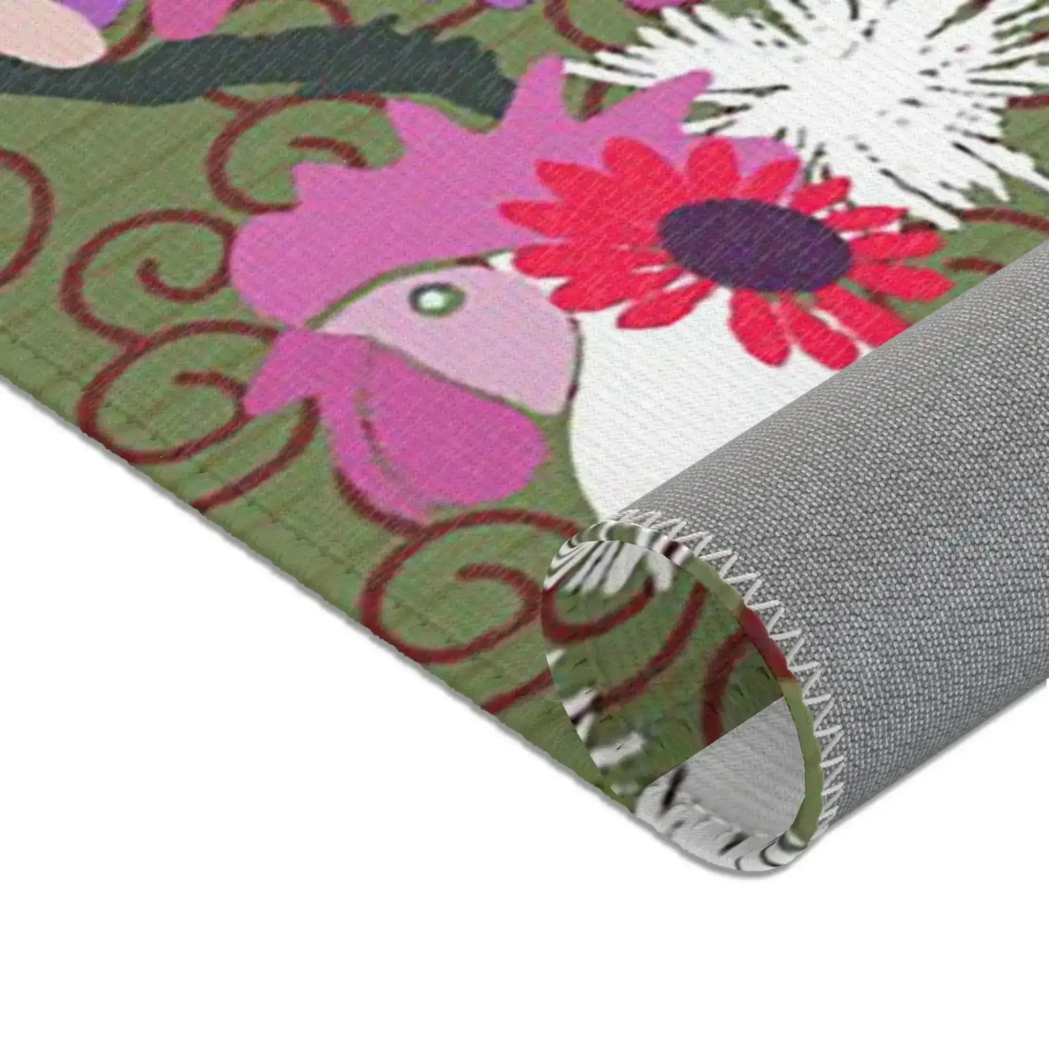 Rooster in Pink Petal Garden Accent Rug - Image 4
