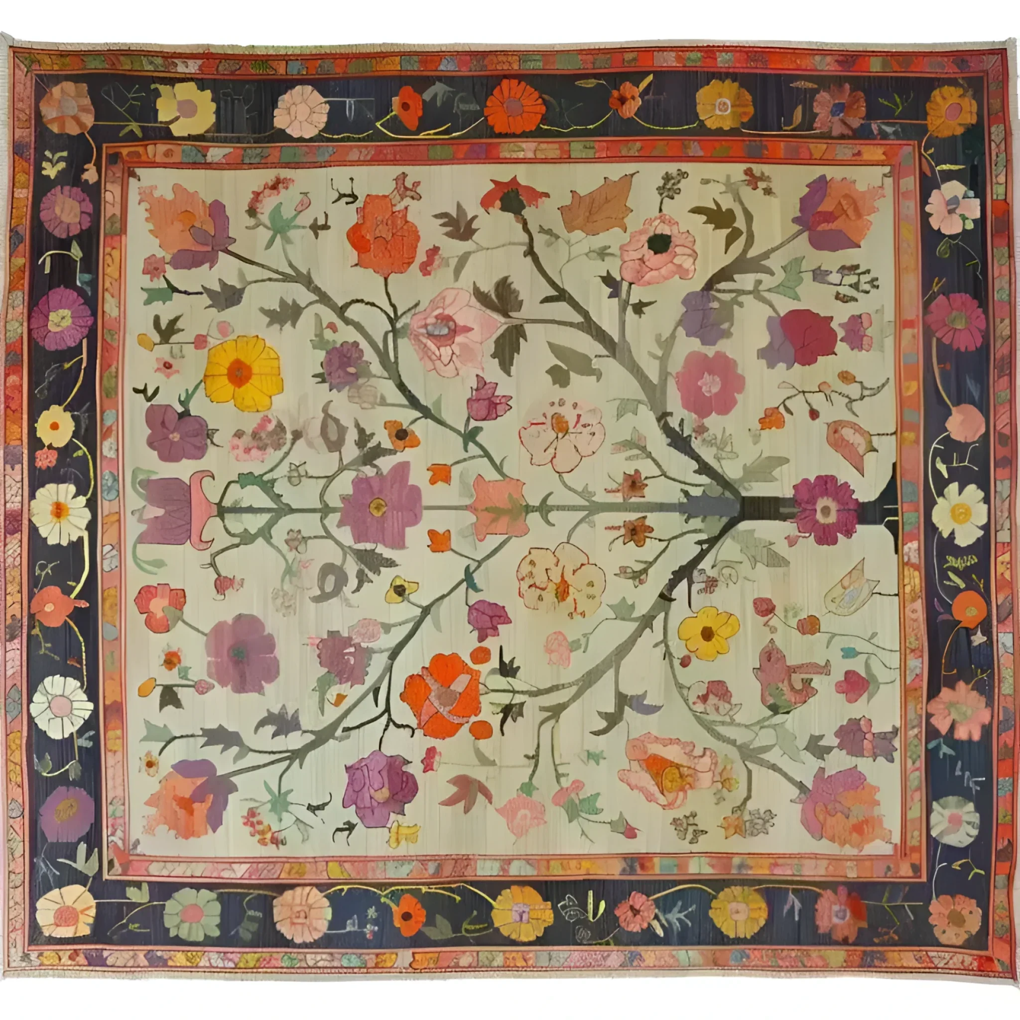 Roots and Branches Tapestry Hand Knotted Area Rug - Image 3