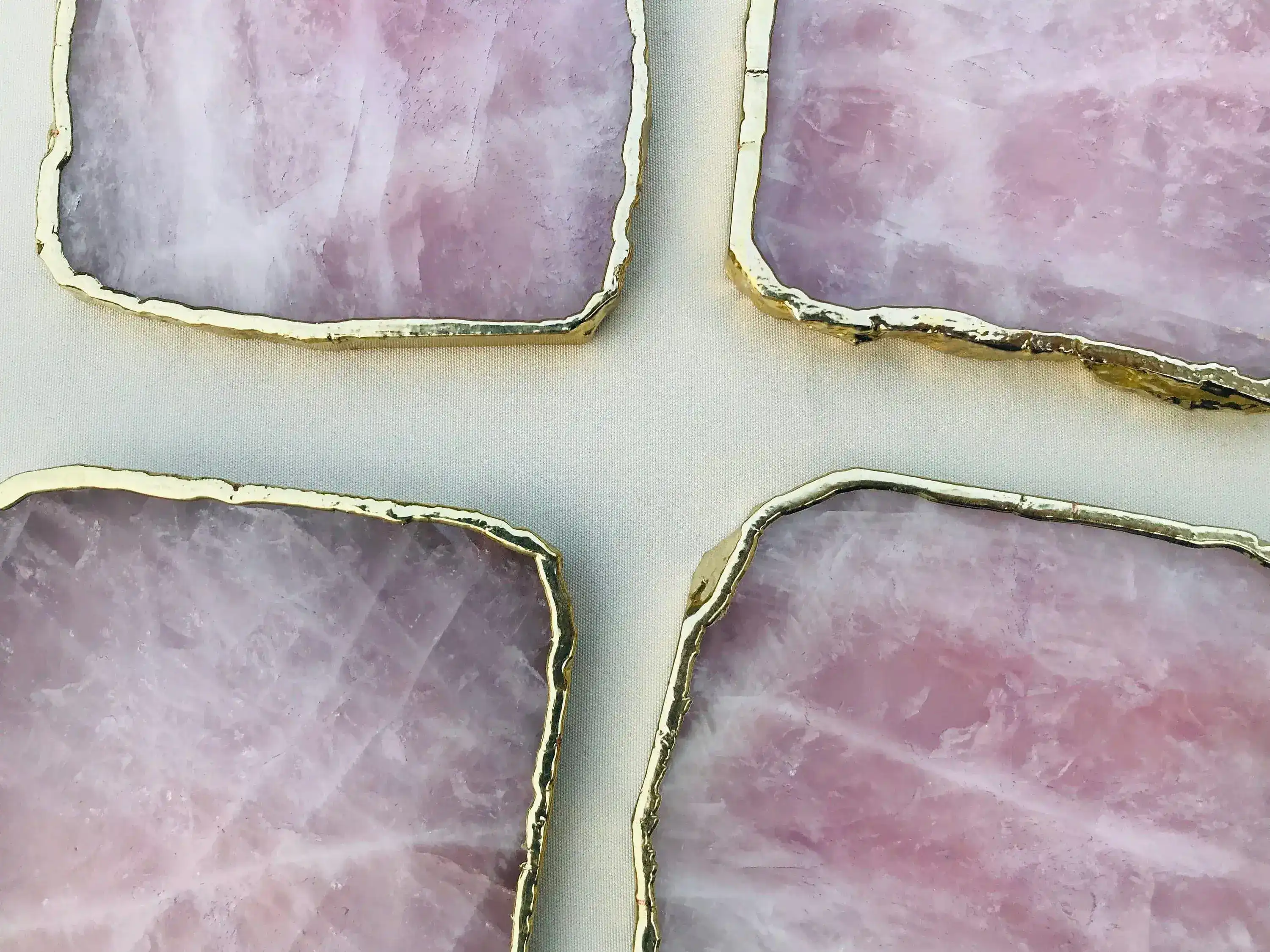Rose Quartz Agate Coaster - Set of 4 - Image 4