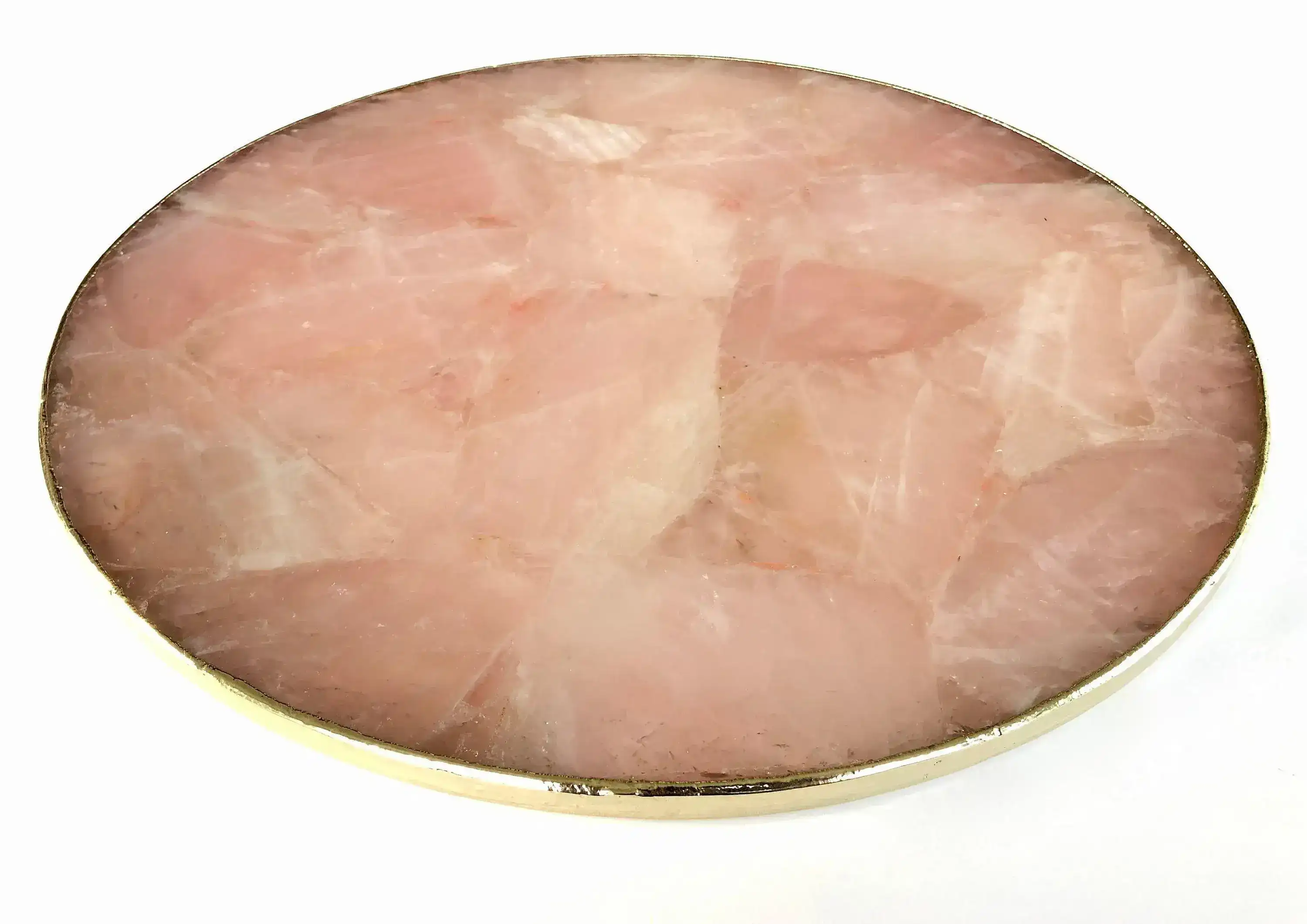 Rose Quartz Agate Countertop Lazy Susan Centerpiece - Image 3
