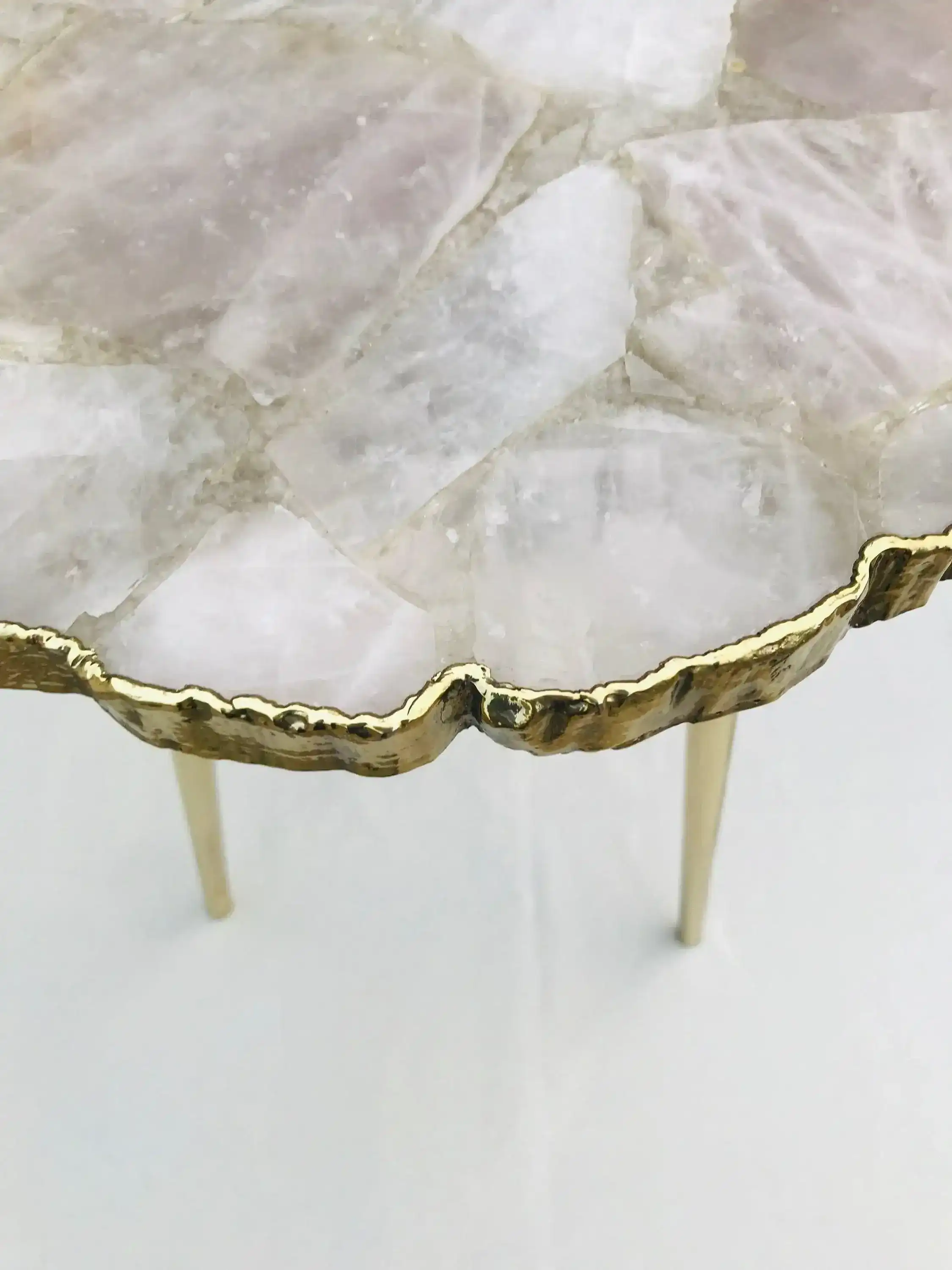 Rose Quartz Agate Organic Edge Accent Table - Image 10