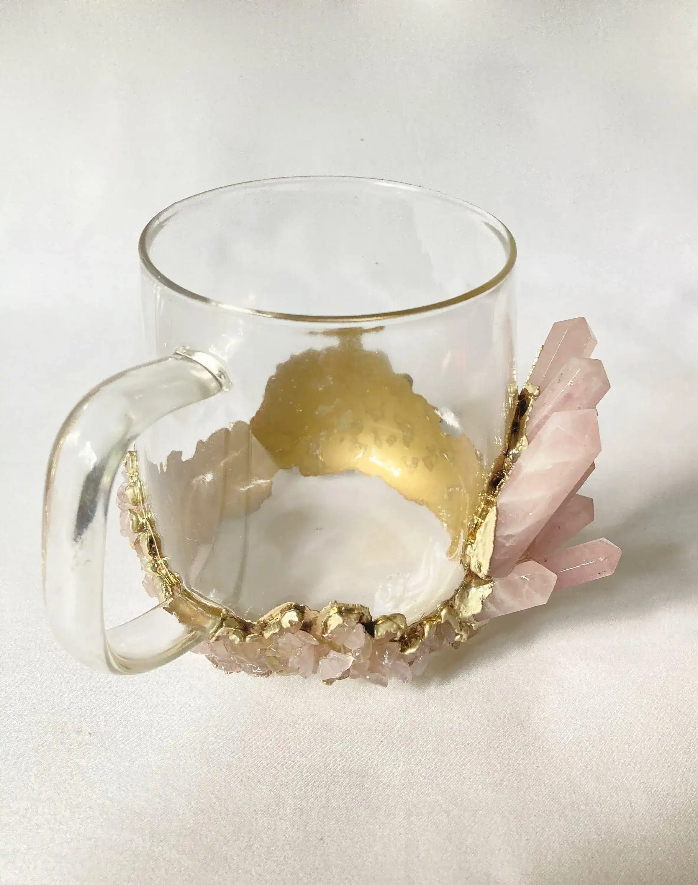 Rose Quartz Glass Coffee Mug with Handle - Set of 2 - Image 4
