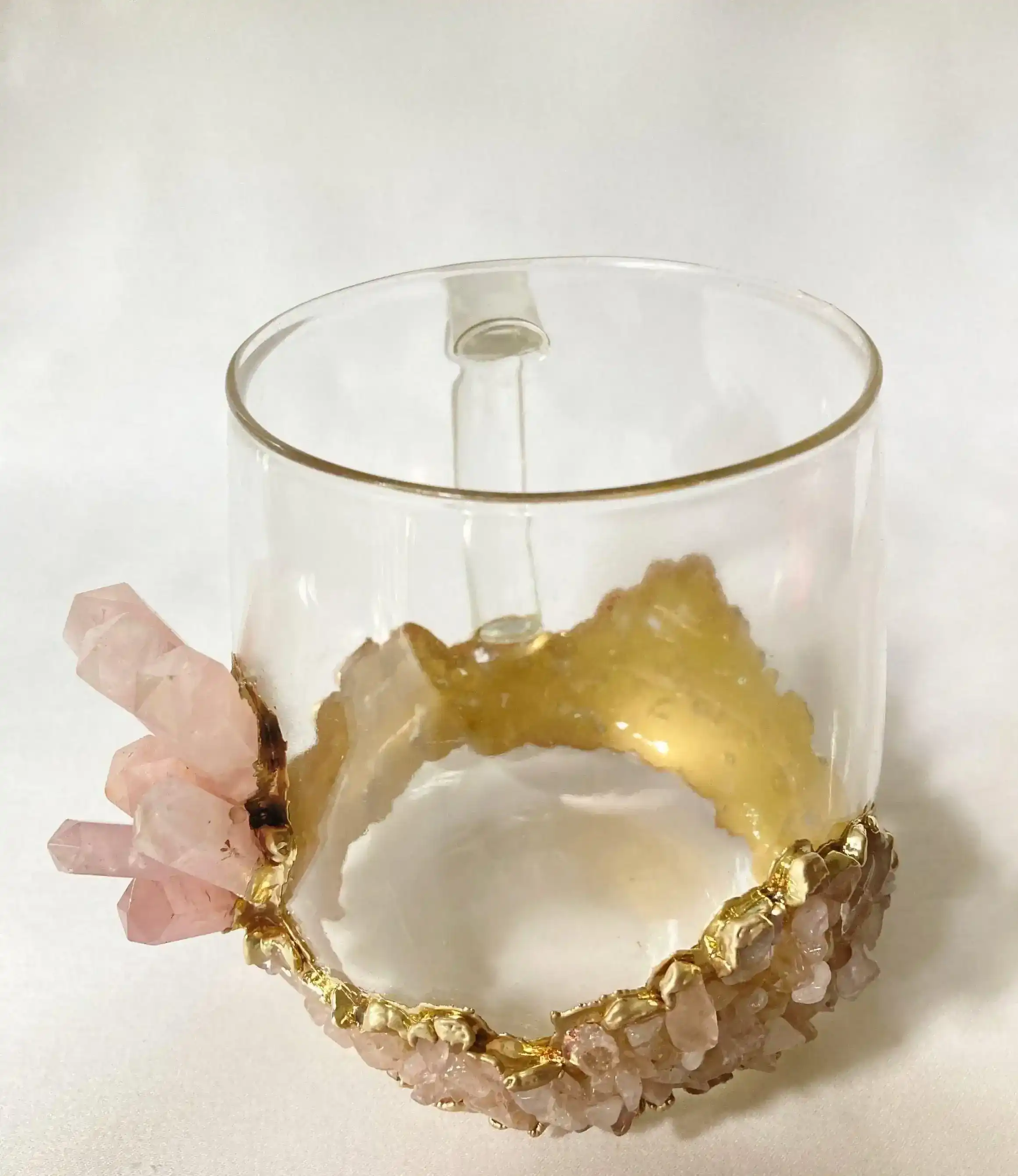 Rose Quartz Glass Coffee Mug with Handle - Set of 2 - Image 5