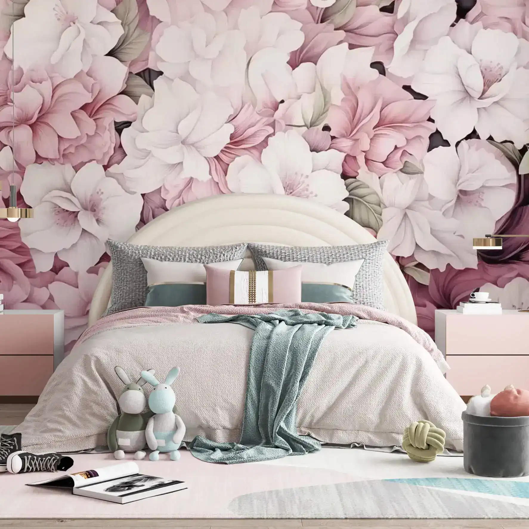 Rosy Floral Garden Wallpaper - Image 4