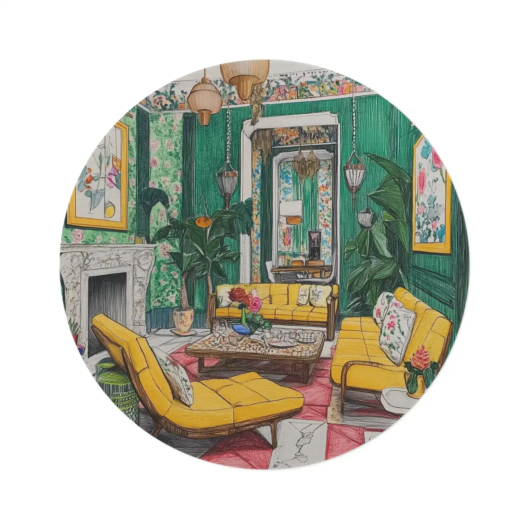 Rosy Reverie Round Rug
