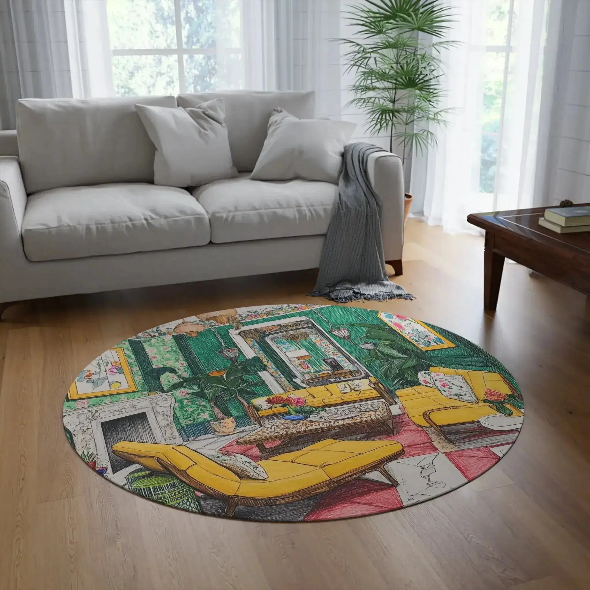Rosy Reverie Round Rug - Image 2
