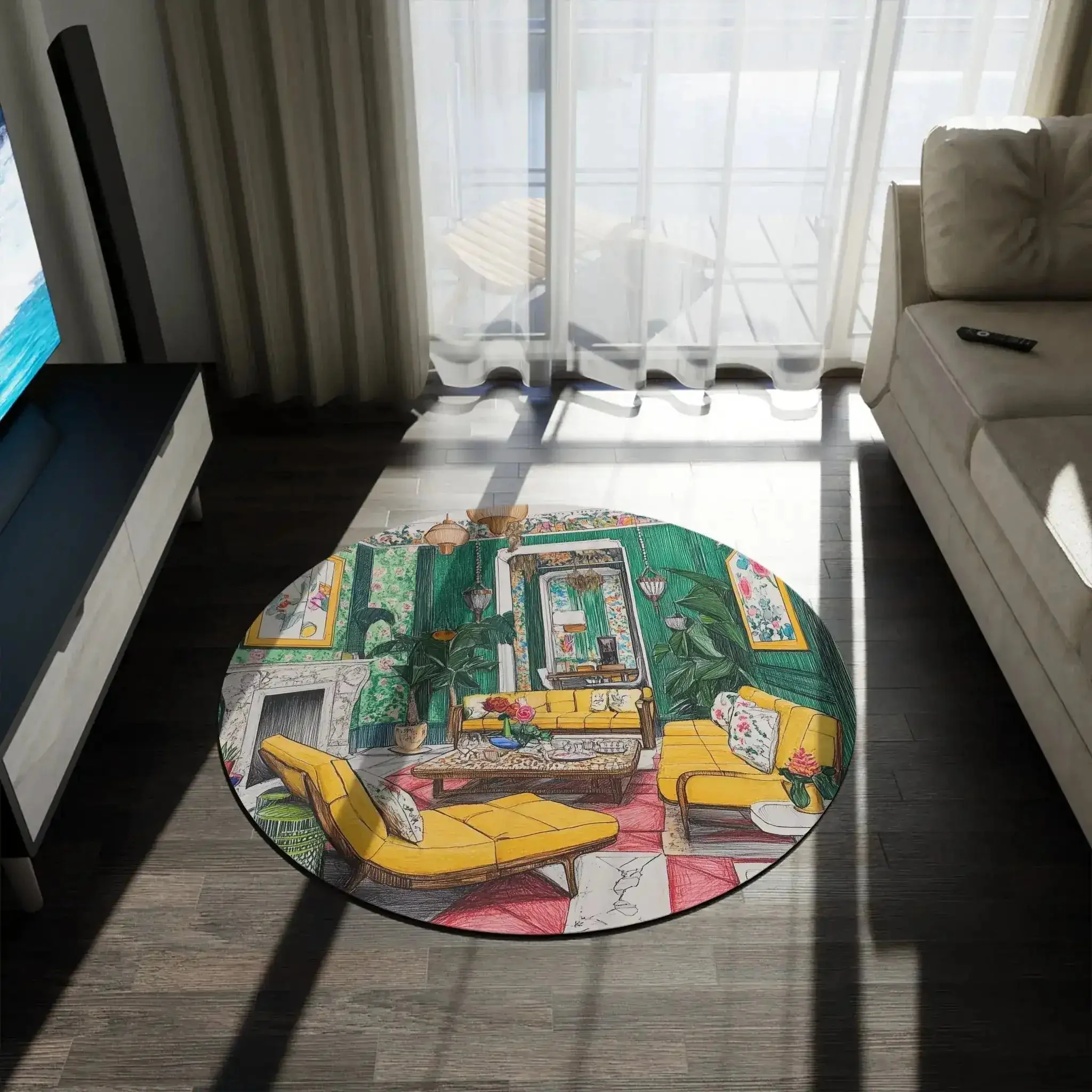 Rosy Reverie Round Rug - Image 4