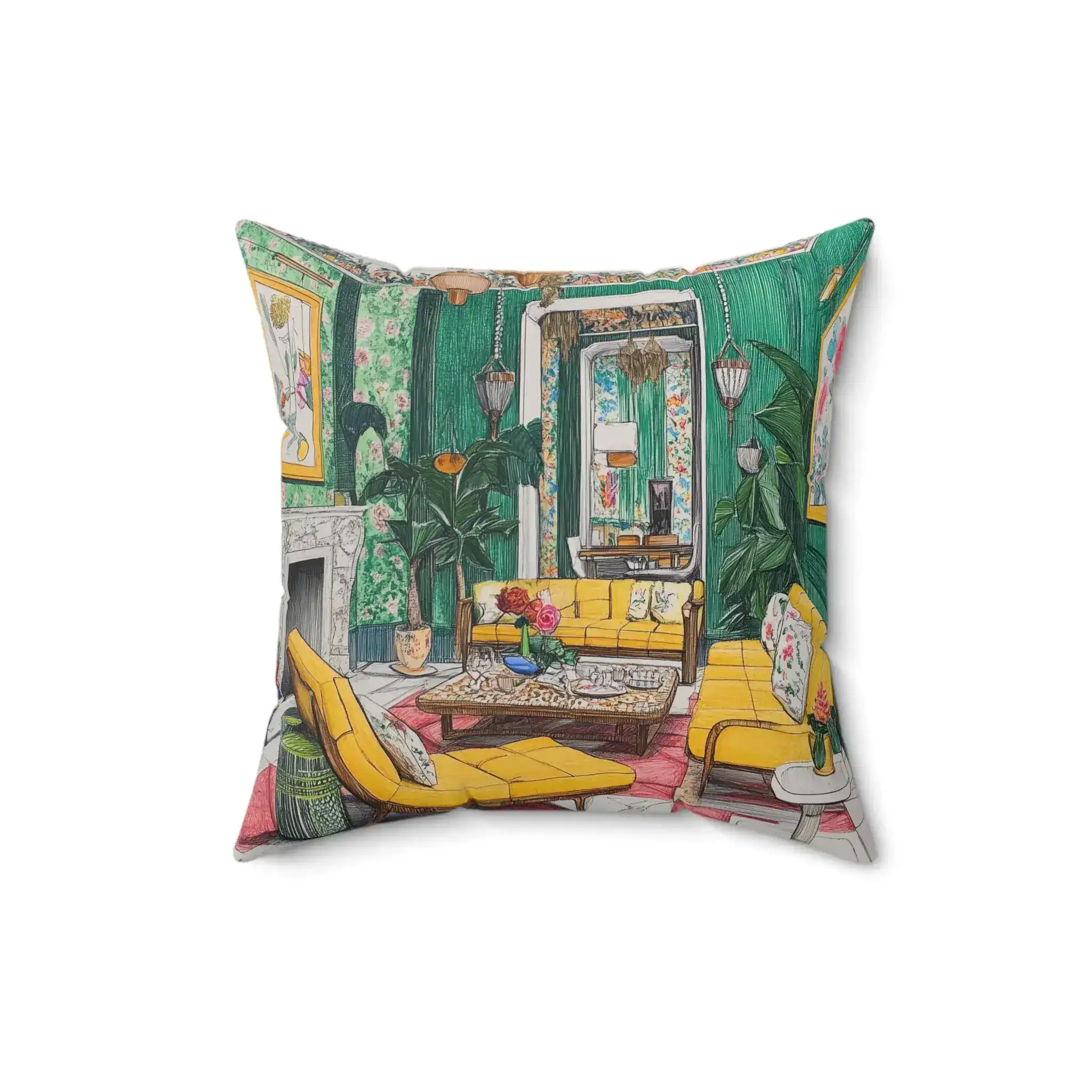 Rosy Reverie Throw Pillow - Image 2