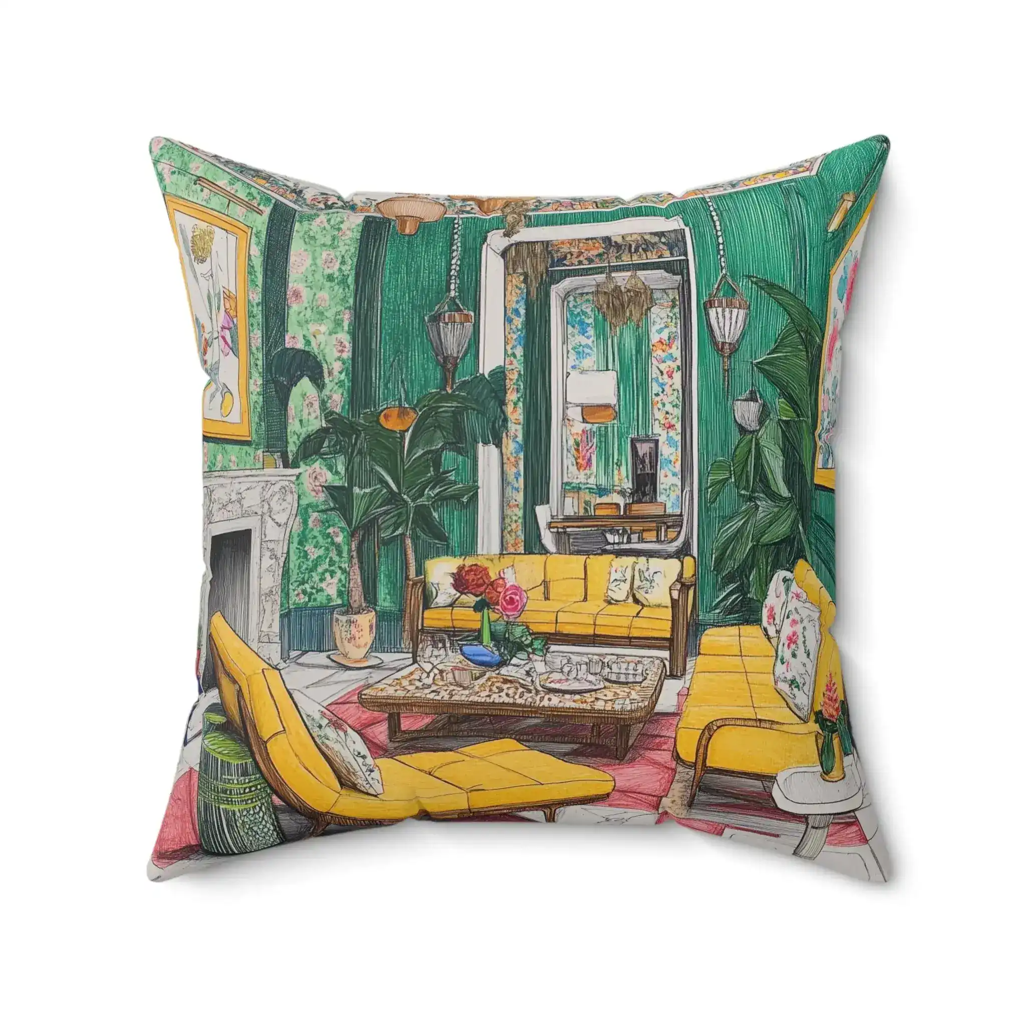 Rosy Reverie Throw Pillow - Image 4