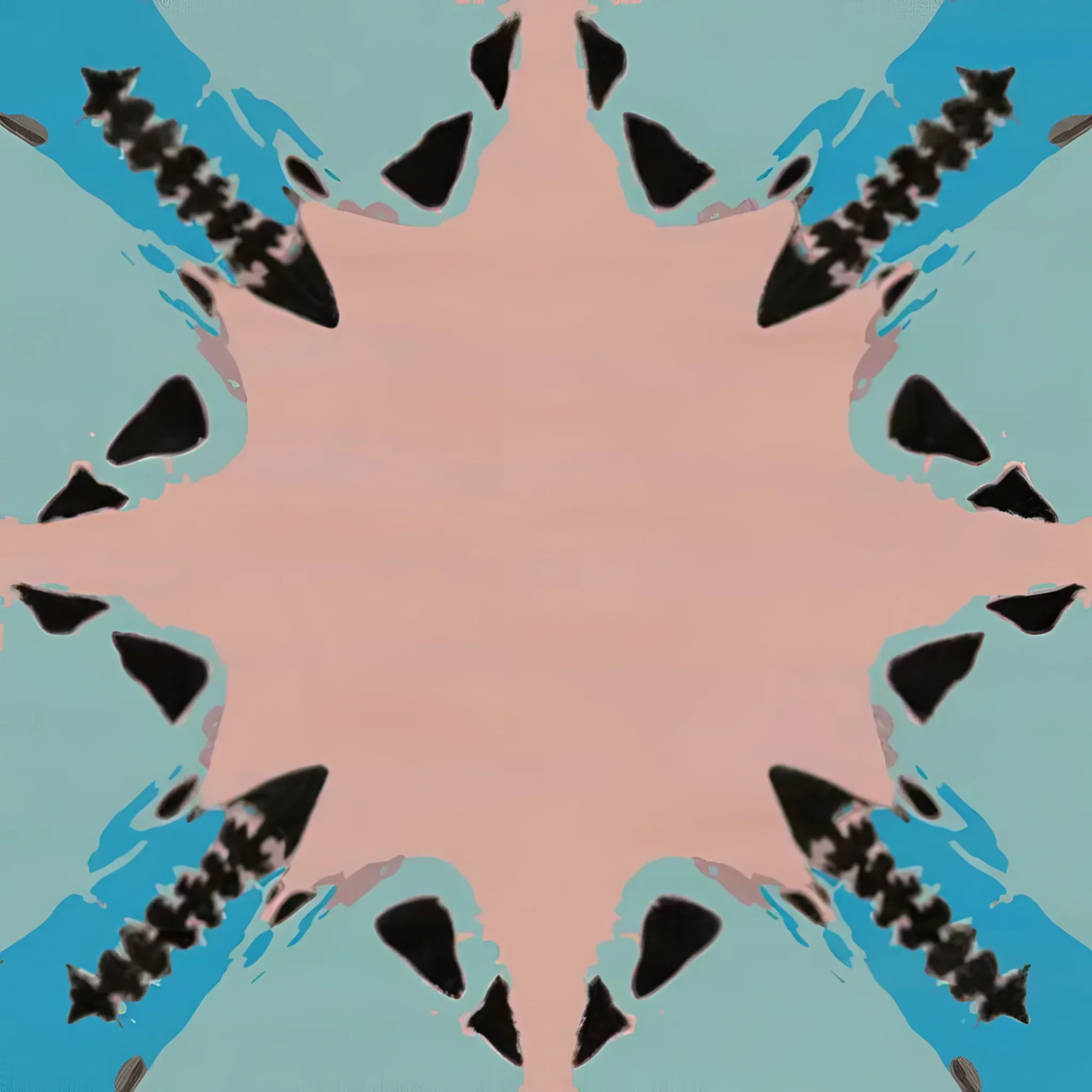 Round Abstract Butterfly Hand Tufted Rug - Blue - Image 11