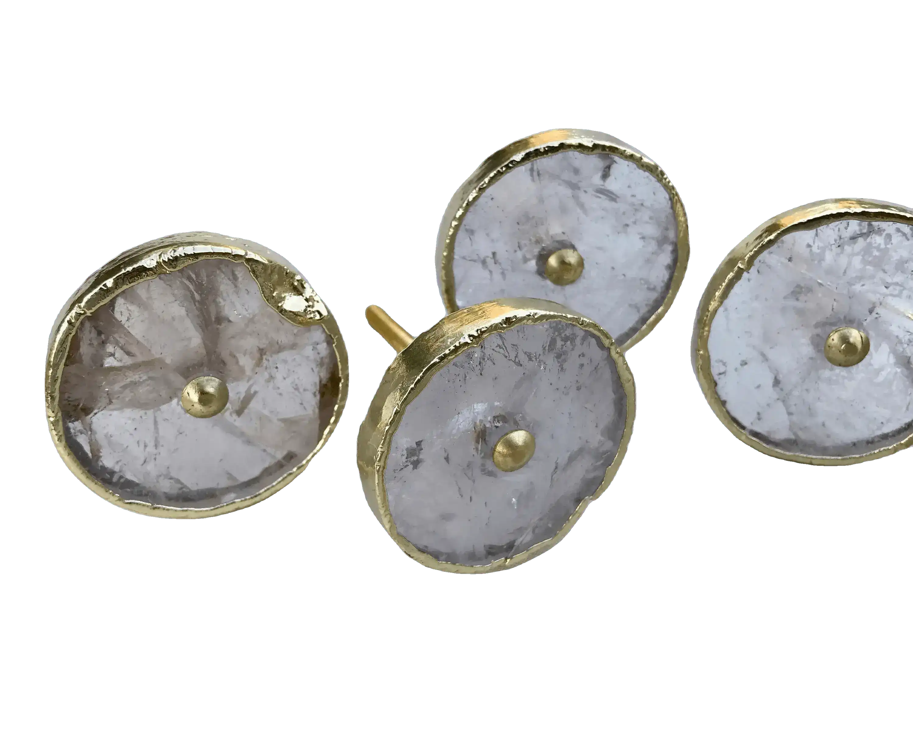 Round Clear Quartz Cabinet Door Pull Handle - Set of 6 - Image 2