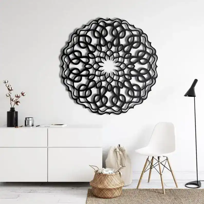Round Mandala Metal Wall Art - Image 6