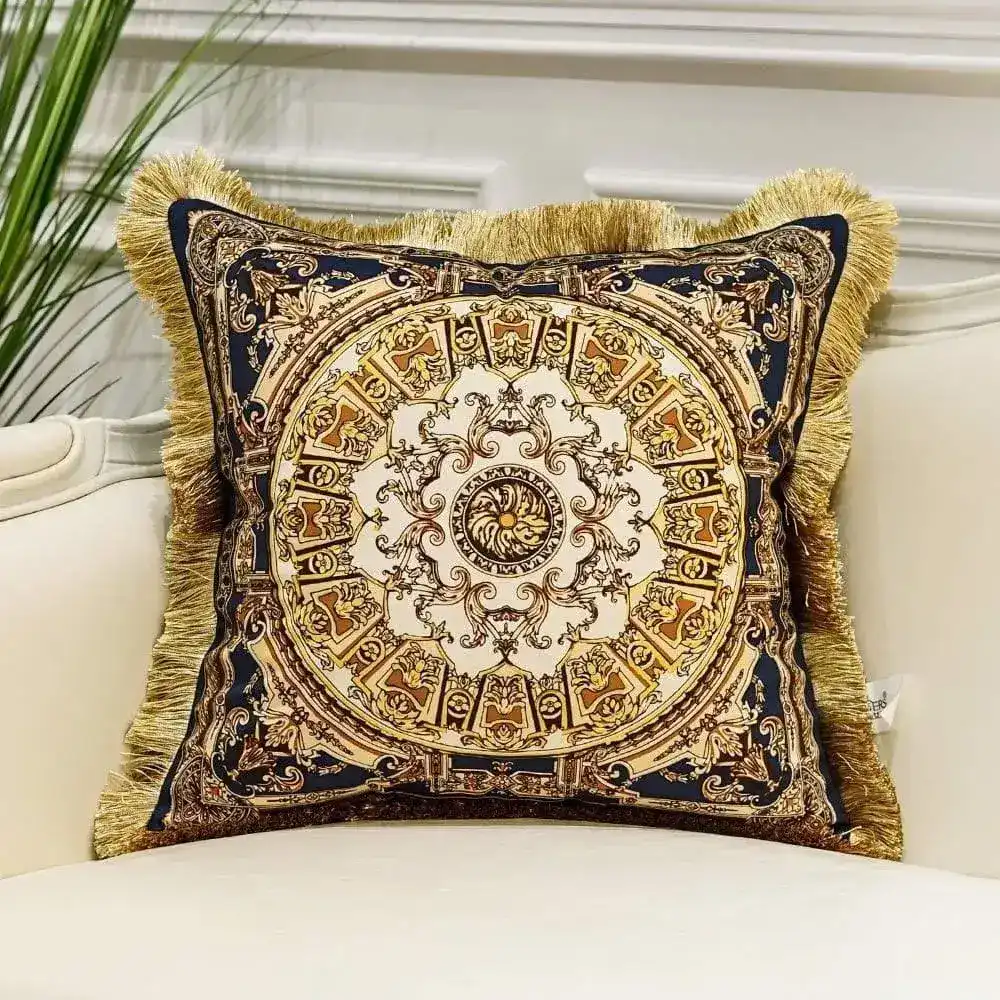 Royal Fringed Jacquard Pillow Case - Image 6