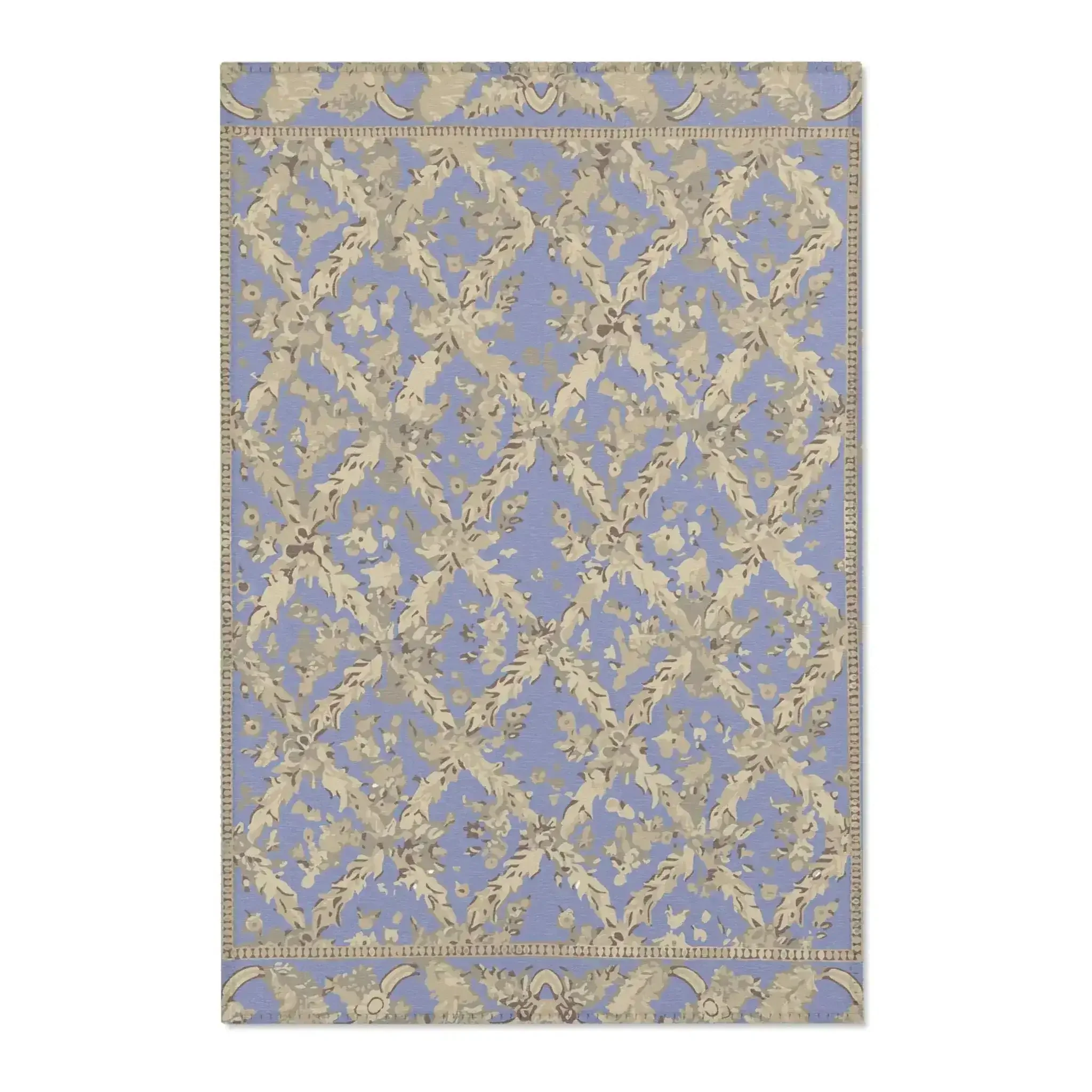 Royal Periwinkle Floral Lattice Accent Rug - Image 2
