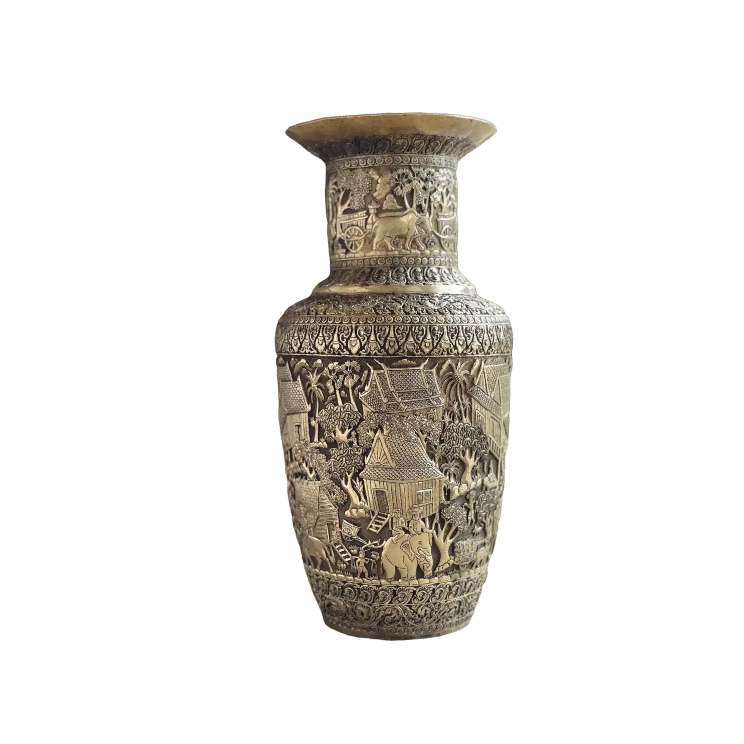 Royal Solid Brass Niello Flower Vase - Rural Khmer - Image 10