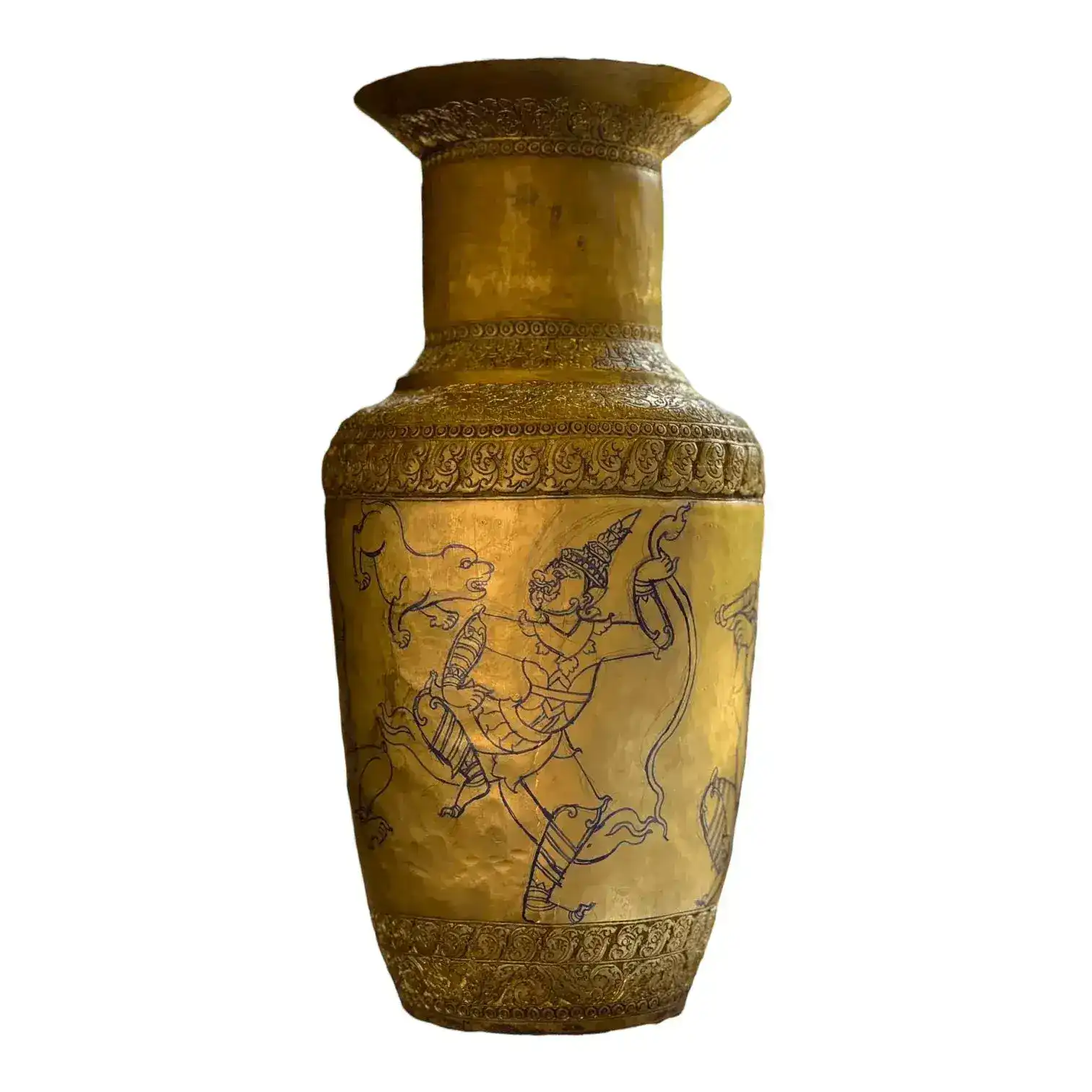 Royal Solid Brass Niello Flower Vase - Rural Khmer - Image 11