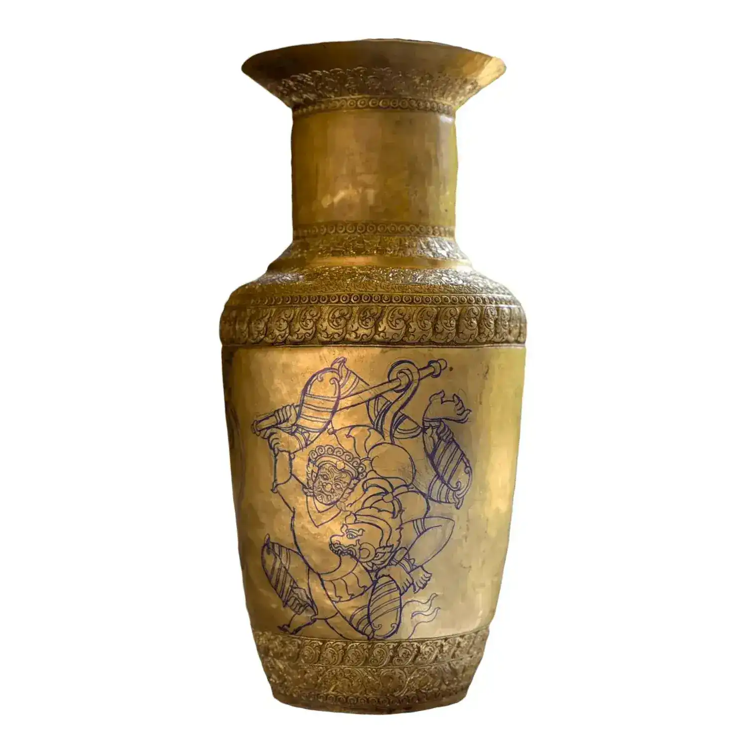 Royal Solid Brass Niello Flower Vase - Rural Khmer - Image 13