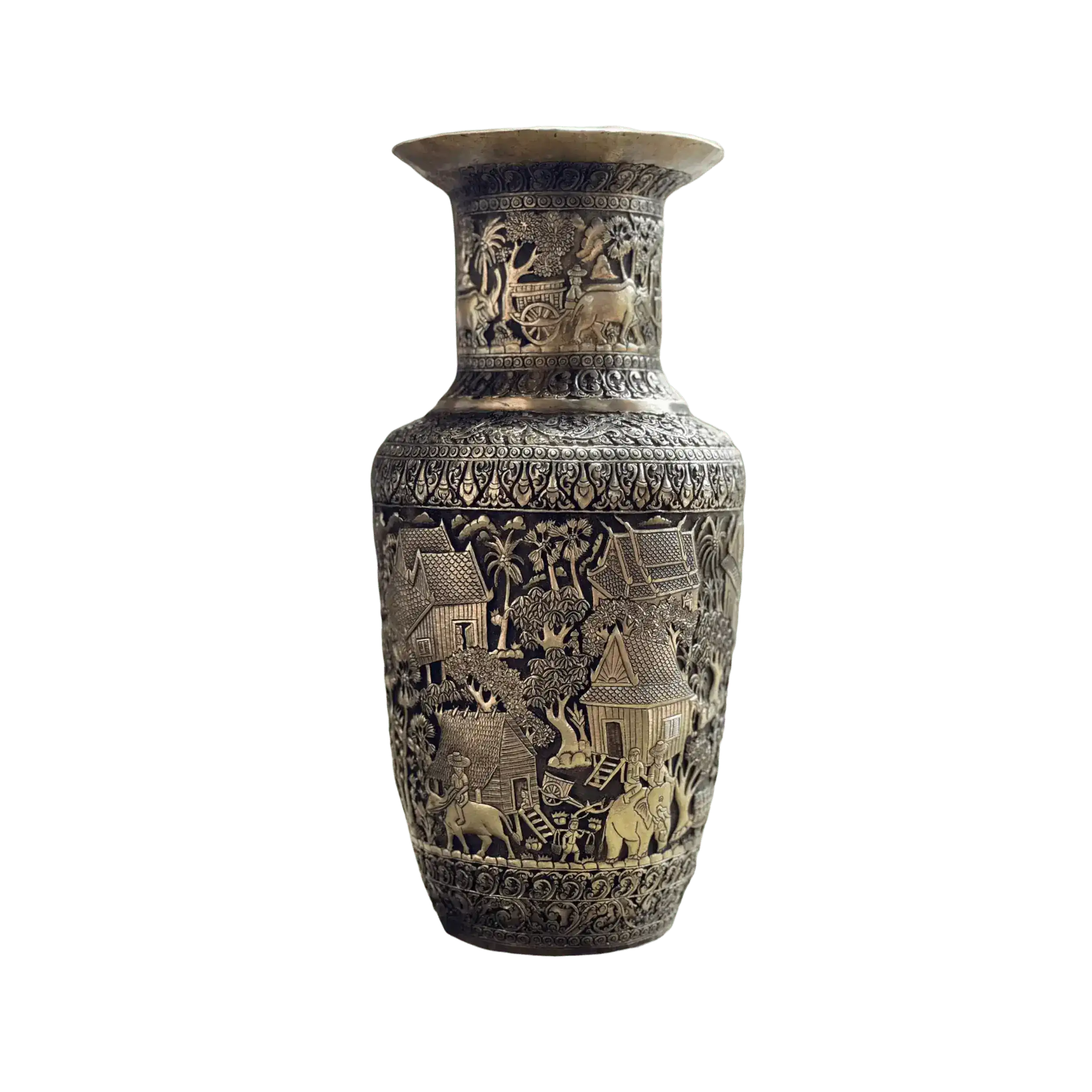 Royal Solid Brass Niello Flower Vase - Rural Khmer - Image 7