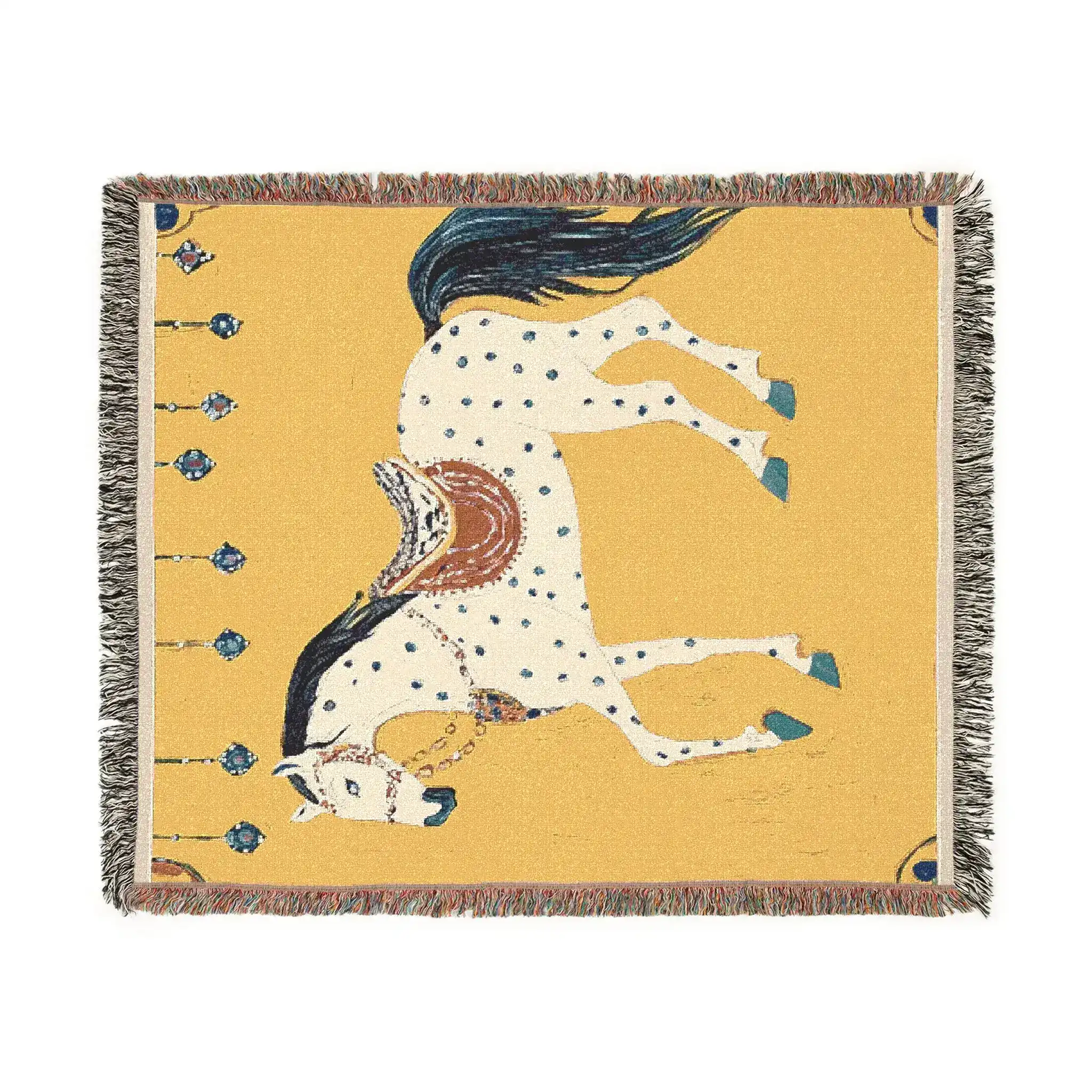 Royal Steed – Decorative Horse Woven Blanket - Image 3