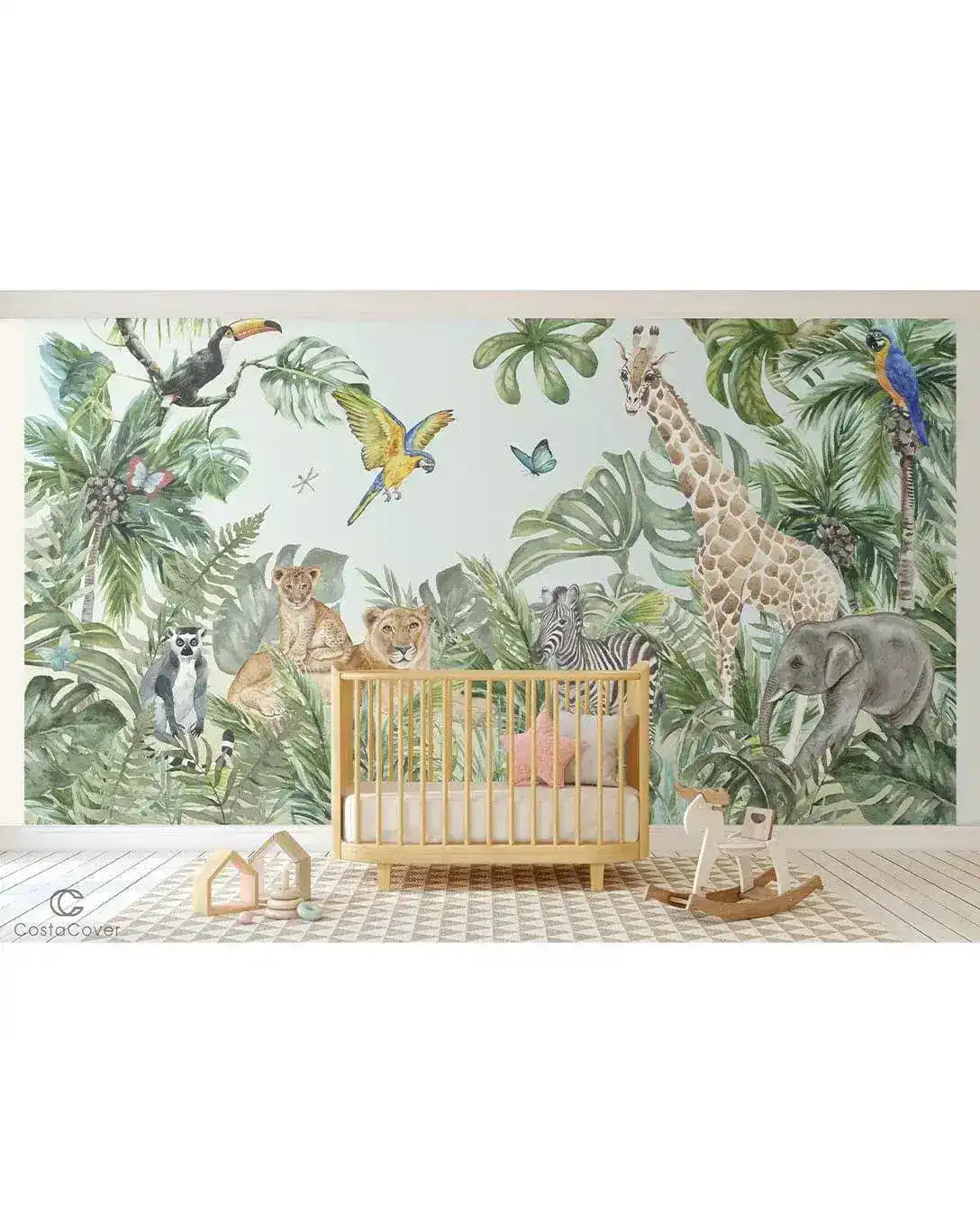 Safari Jungle Exotic Animals Kids Room Wall Mural - Image 5