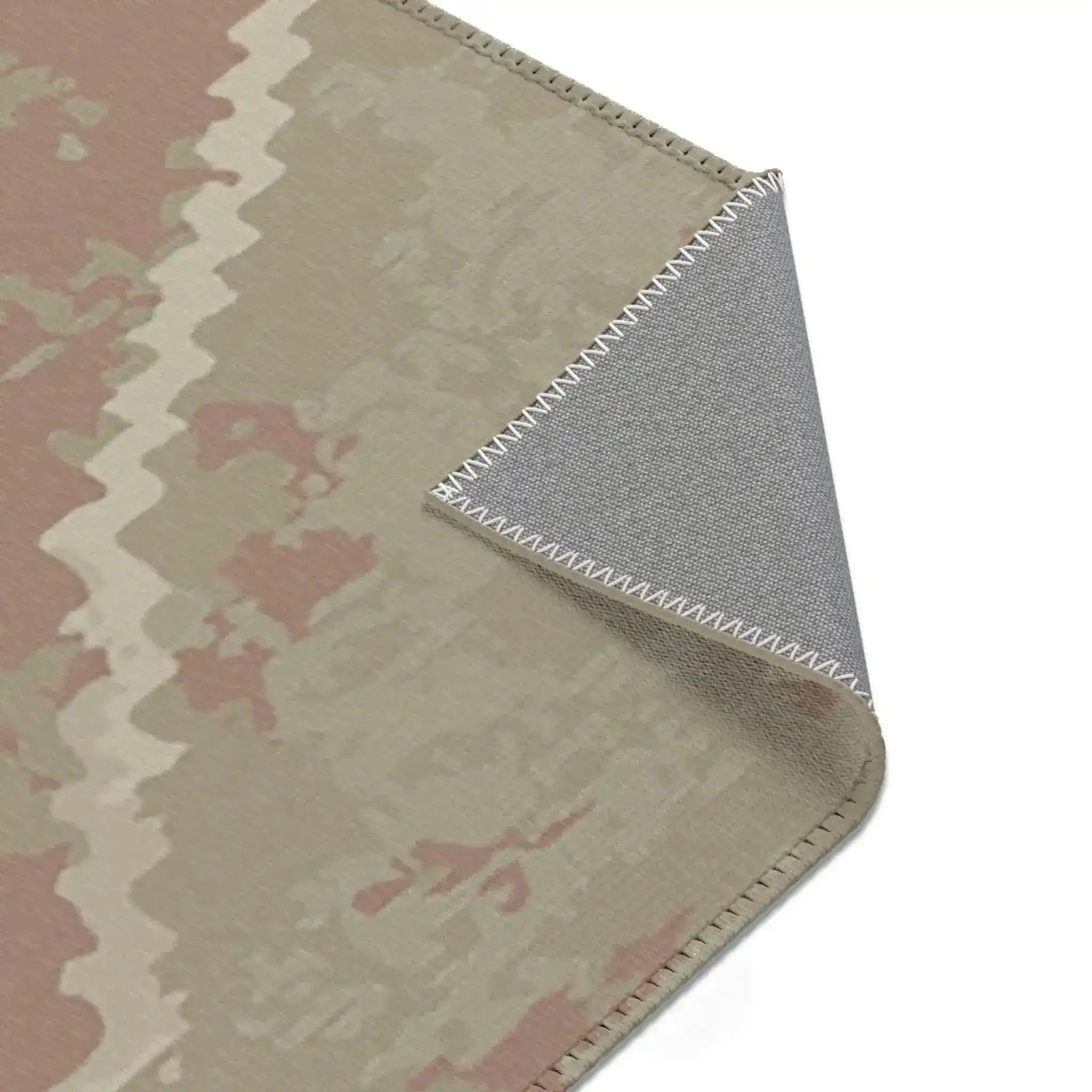 Sage and Terracotta Vintage Diamond Accent Rug - Image 8