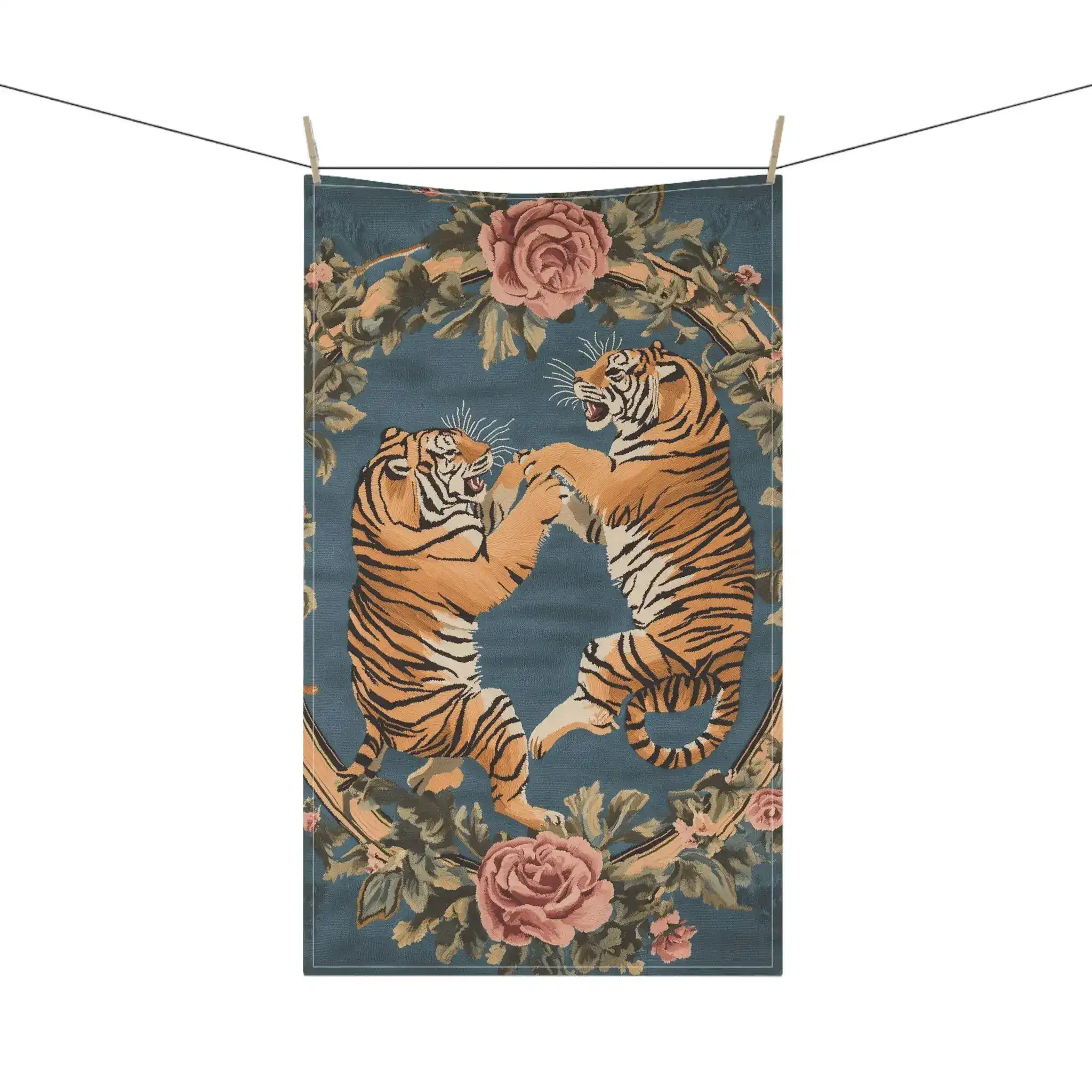 Savage Symphony Vintage Tapestry of Fierce Elegance Cotton Kitchen Towel - Image 4
