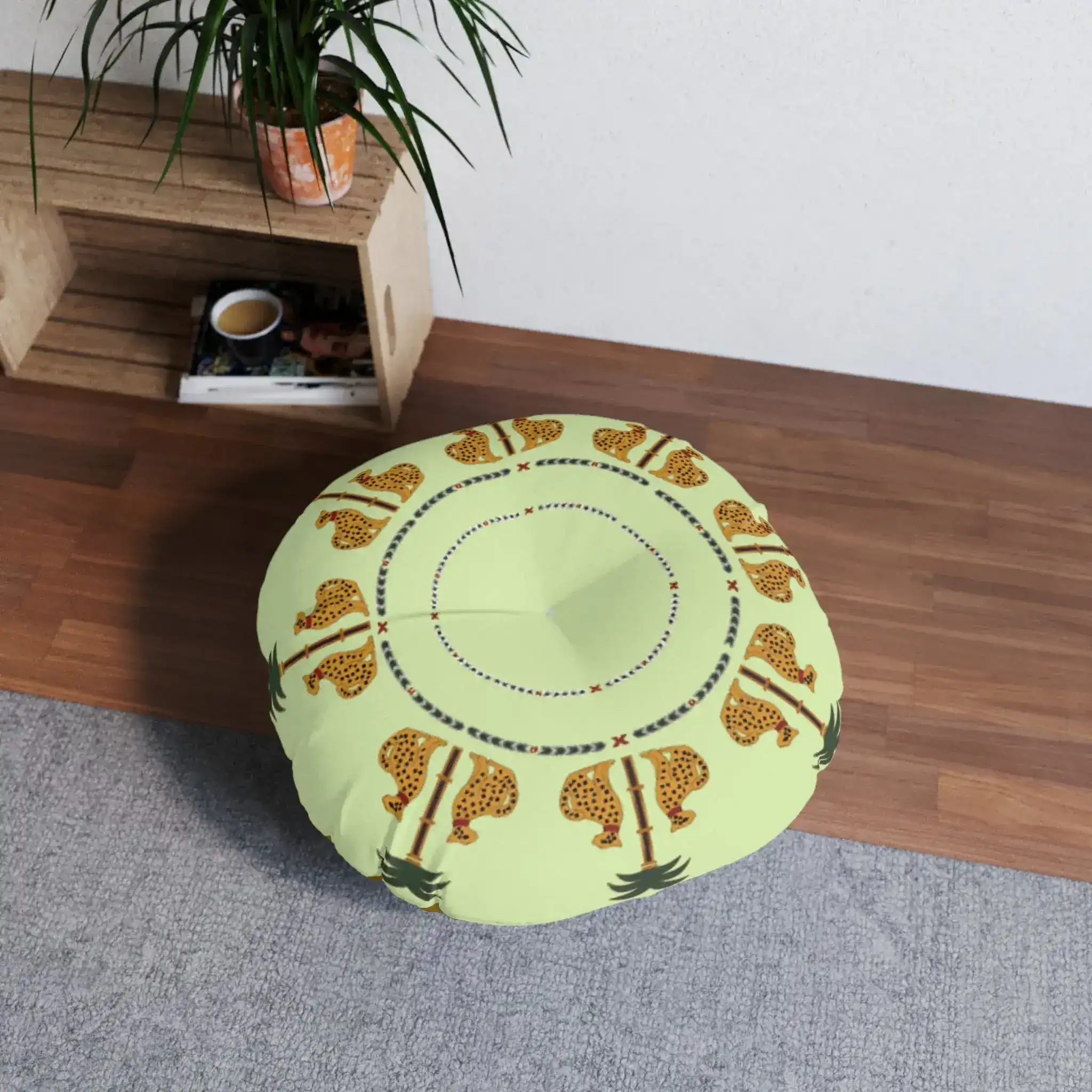 Savanna Serenade Tufted Round Floor Pillow - Image 5