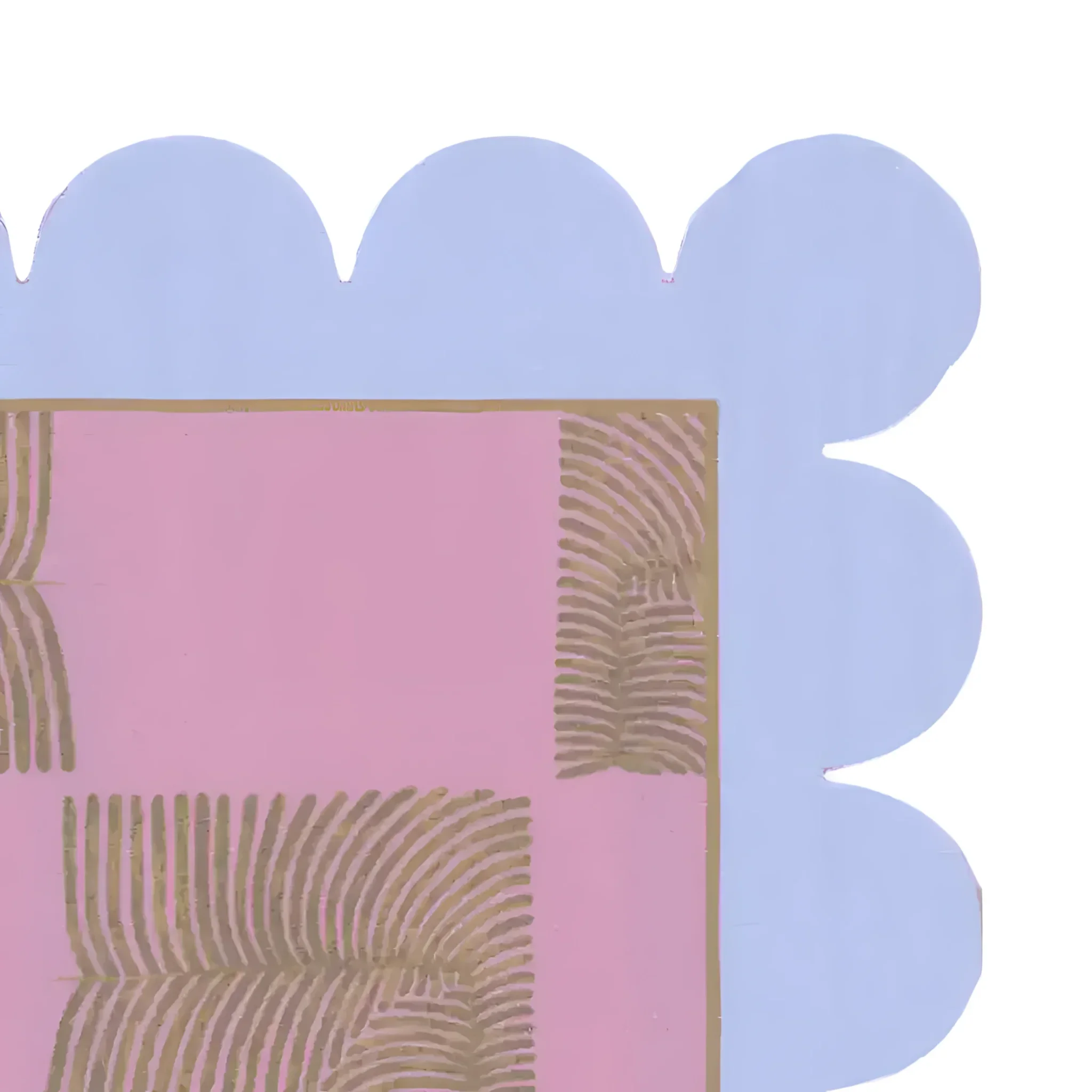 Scalloped Leaf Checker Pink Hand Tufted Rug - Image 13