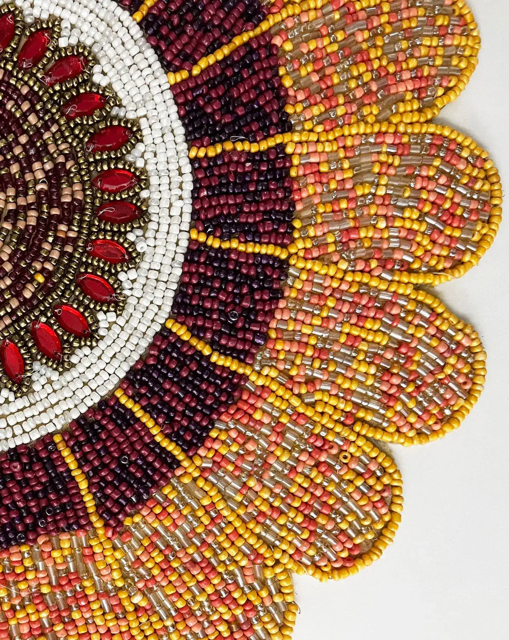 Scalloped Round Beaded Placemat - Pumpkin - Image 5