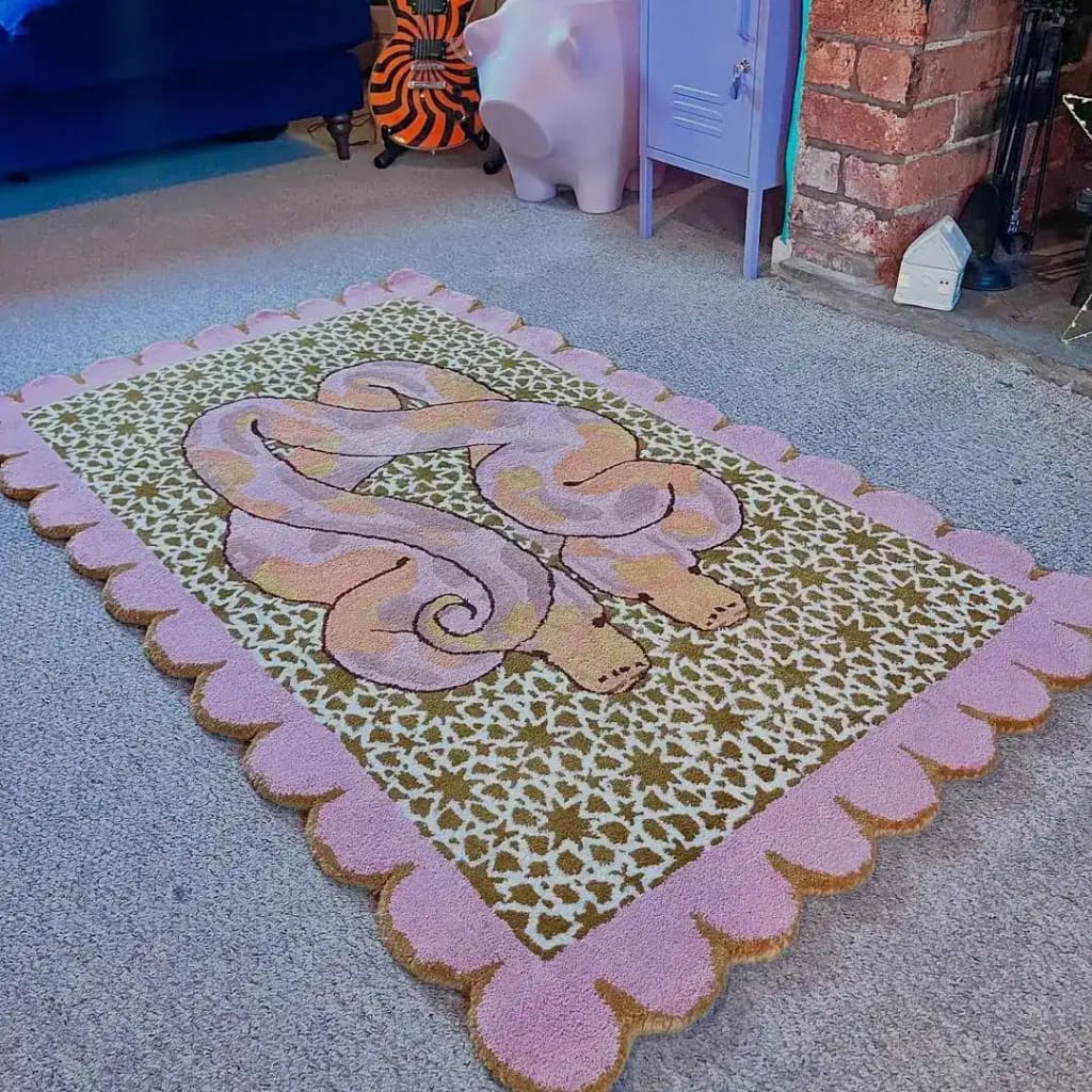 Scalloped Serpentine Duo Harmony Hand Tufted Rug - Image 3