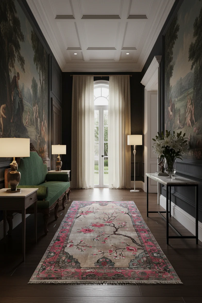 Serenade of Blossoms Knotted Wool Rug - Image 2