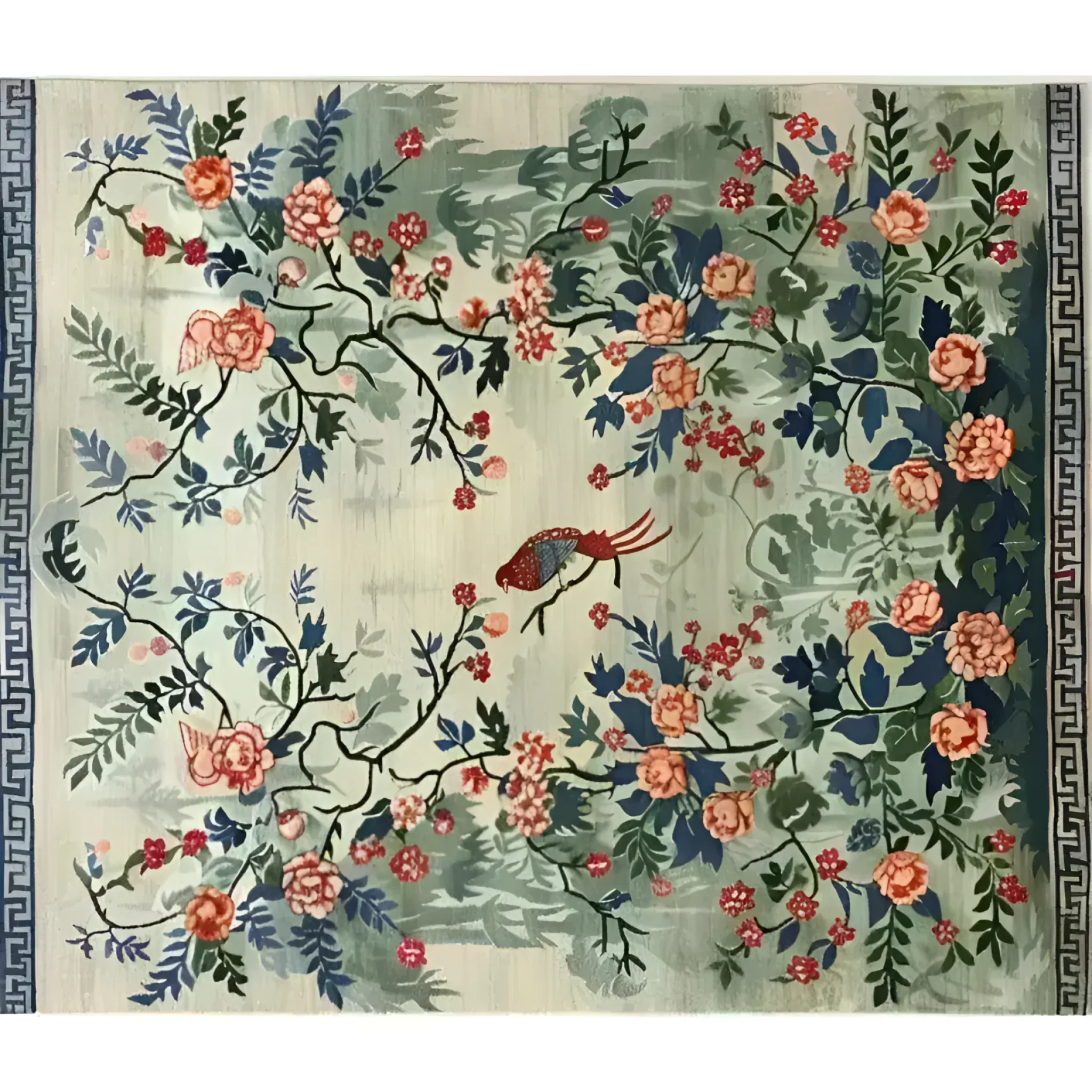 Serene Garden Tapestry Hand Knotted Area Rug - Image 3