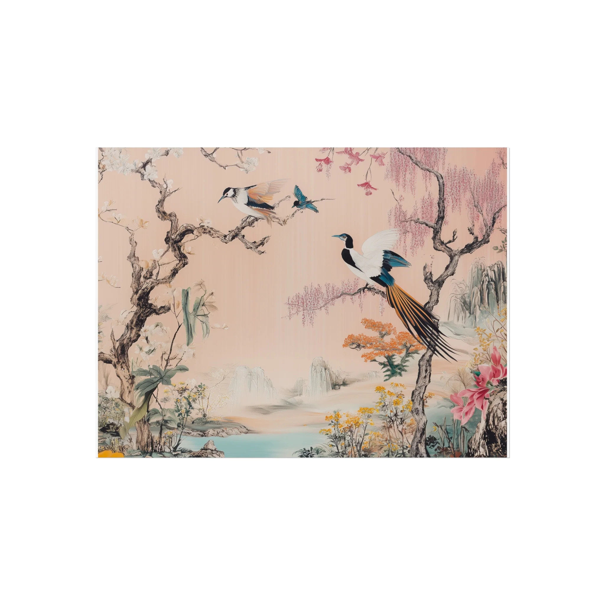 Serene Oriental Birdscape Fine Art Poster - Image 4