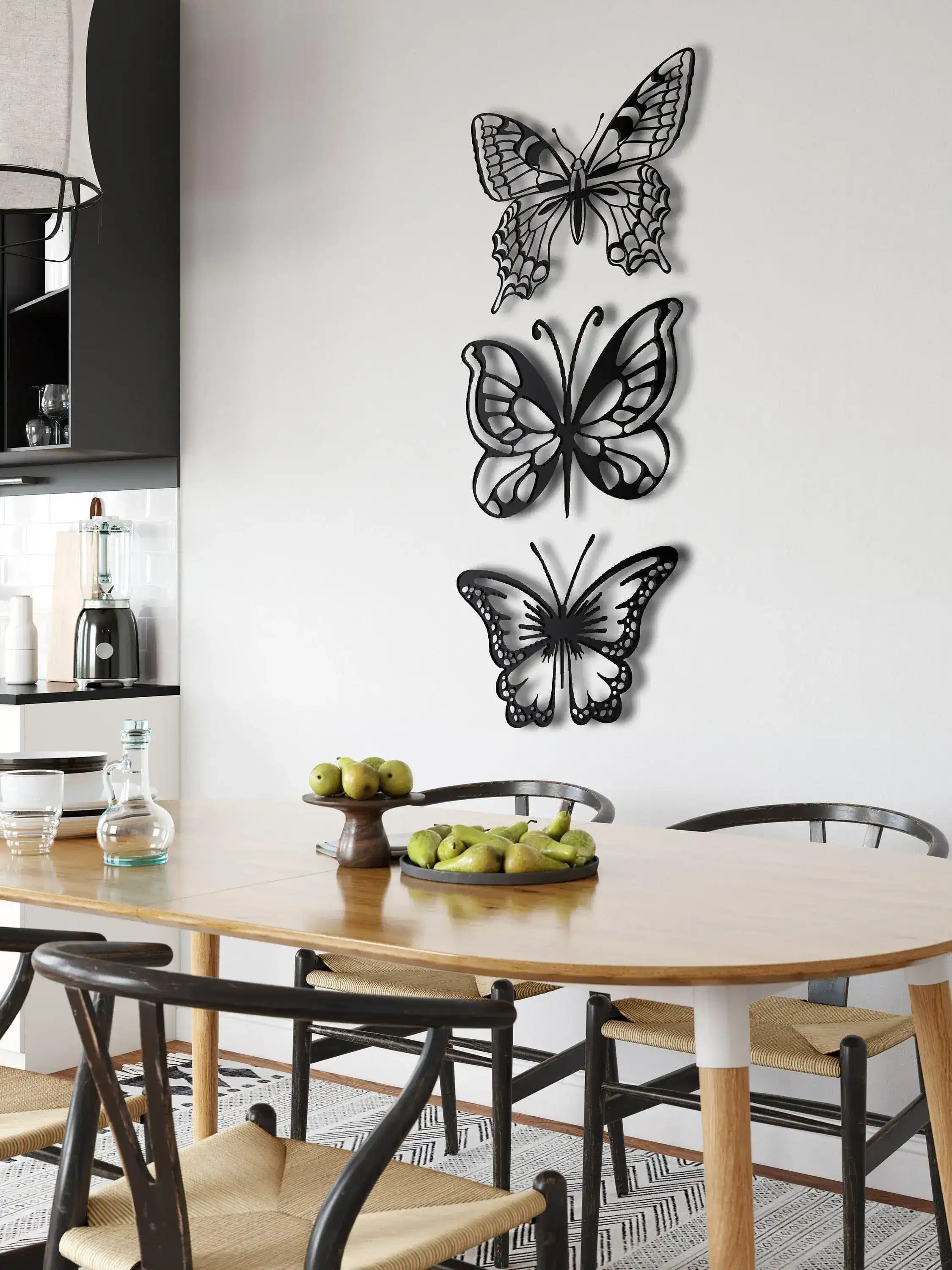 Set of 3 Butterflies Metal Wall Decor - Image 2