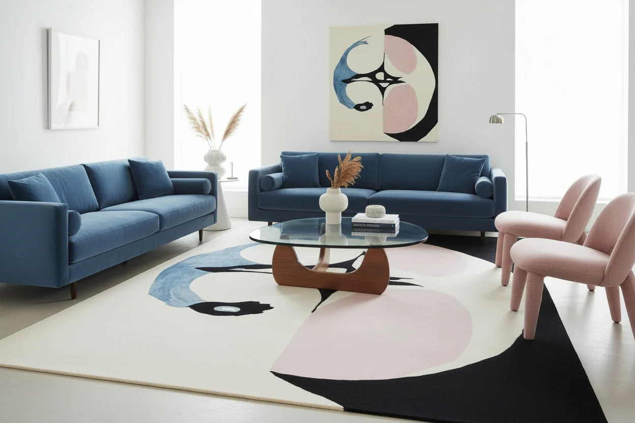 Shadowline Divide Space Hand Tufted Rug - Image 3