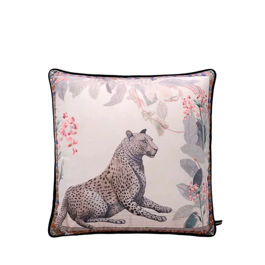 Graceful Gaze Leopard Cushion Cover