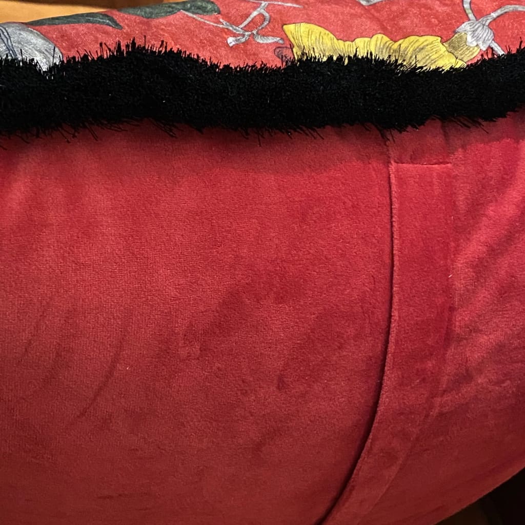 Shiny Velvet Scarlet Aviary Red Pillow Cover - Image 2