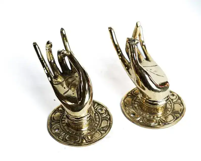 Shuni Mudra Buddha Hand Shape Door Handles - Set of 2