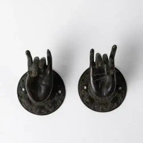 Shuni Mudra Buddha Hand Shape Door Handles - Set of 2 - Image 2