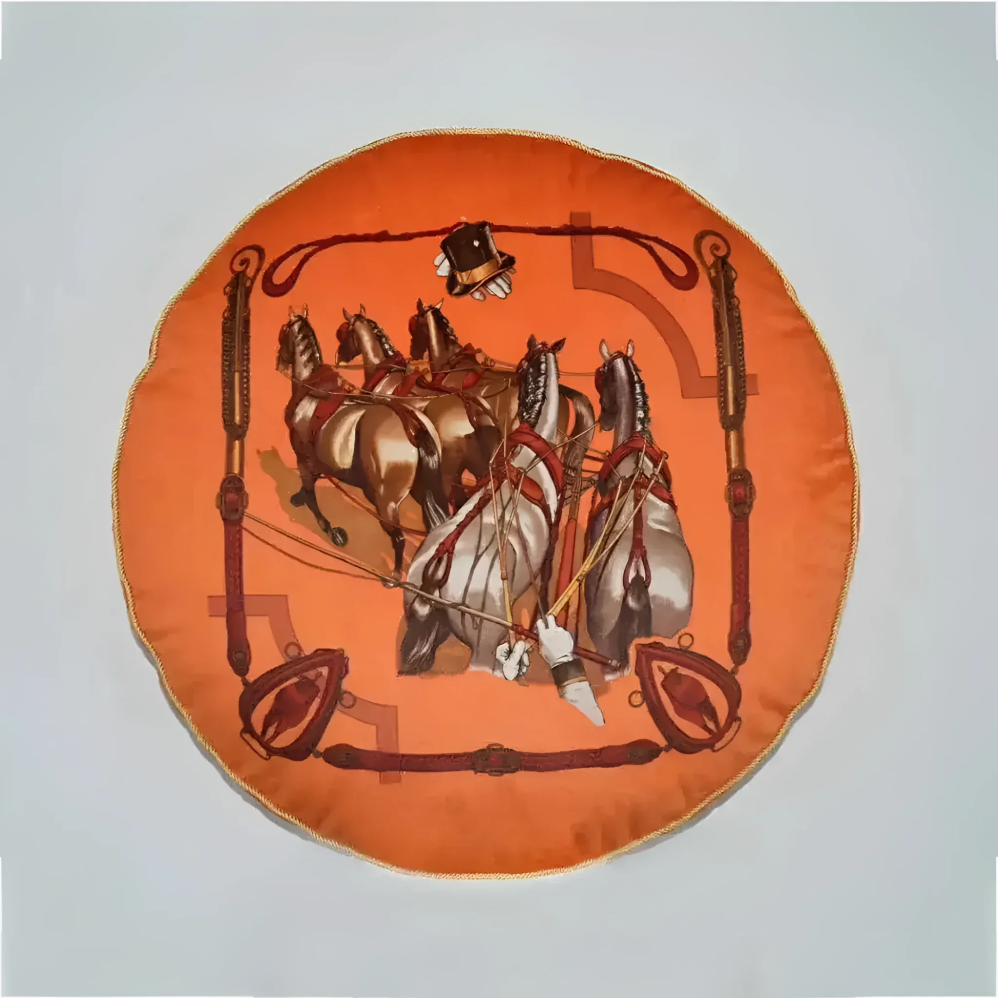 Silky Horse Round Decorative Pillow Cover - Image 7