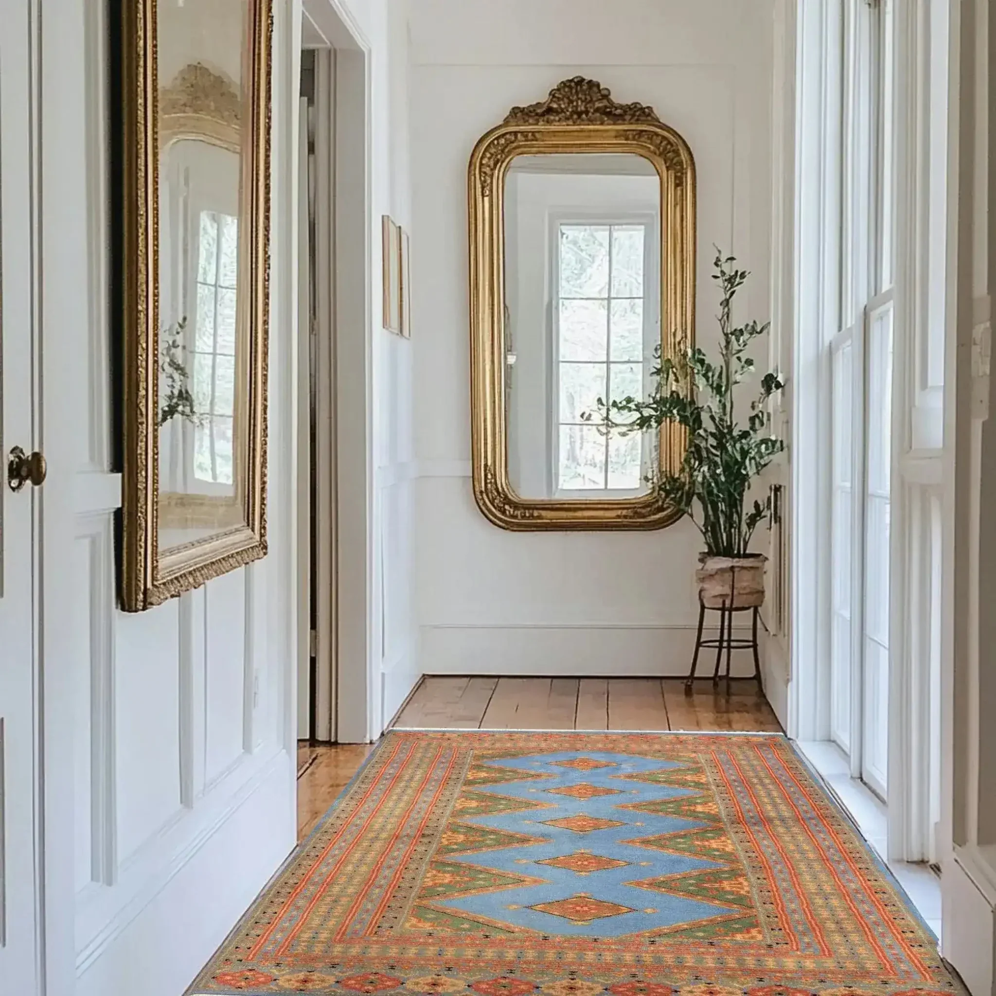 Sky Blue Java Kingdom Hand Knotted Area Rug - Image 2