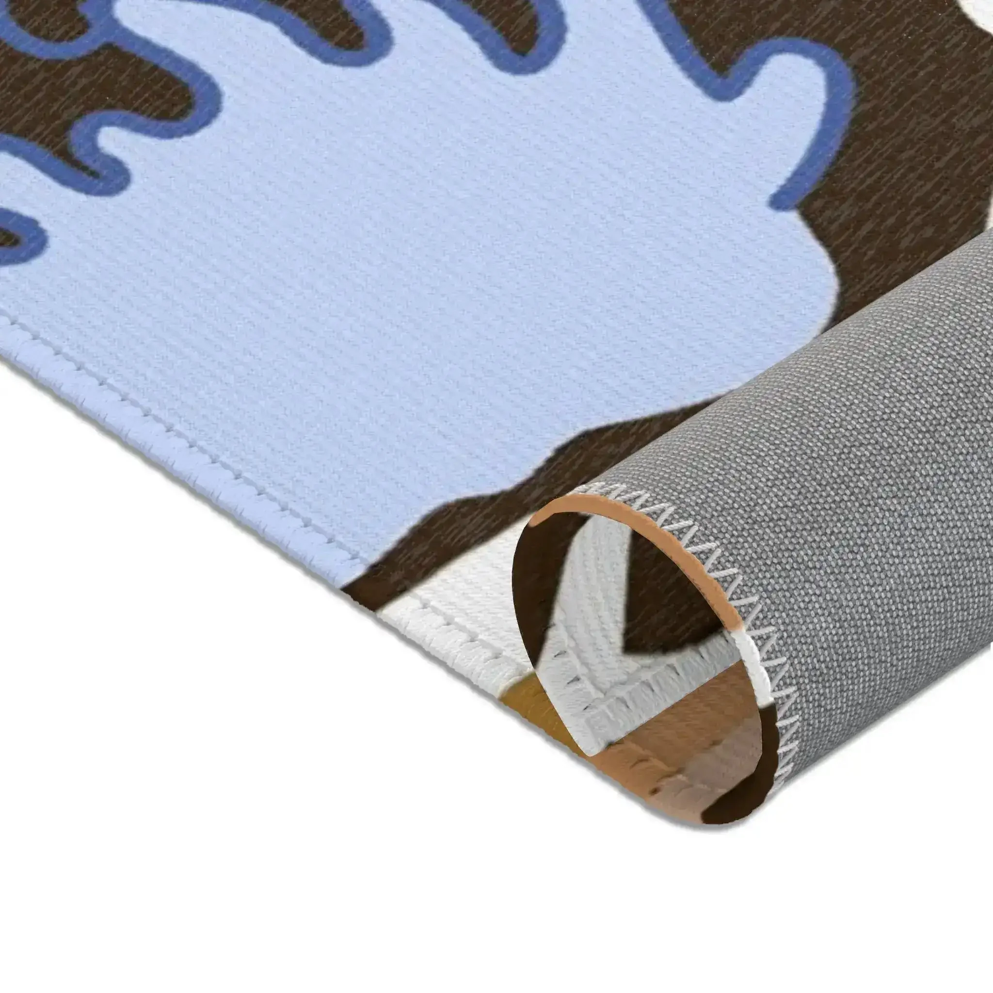 Sky Blue Phoenix with Golden Clouds Accent Rug - Image 9