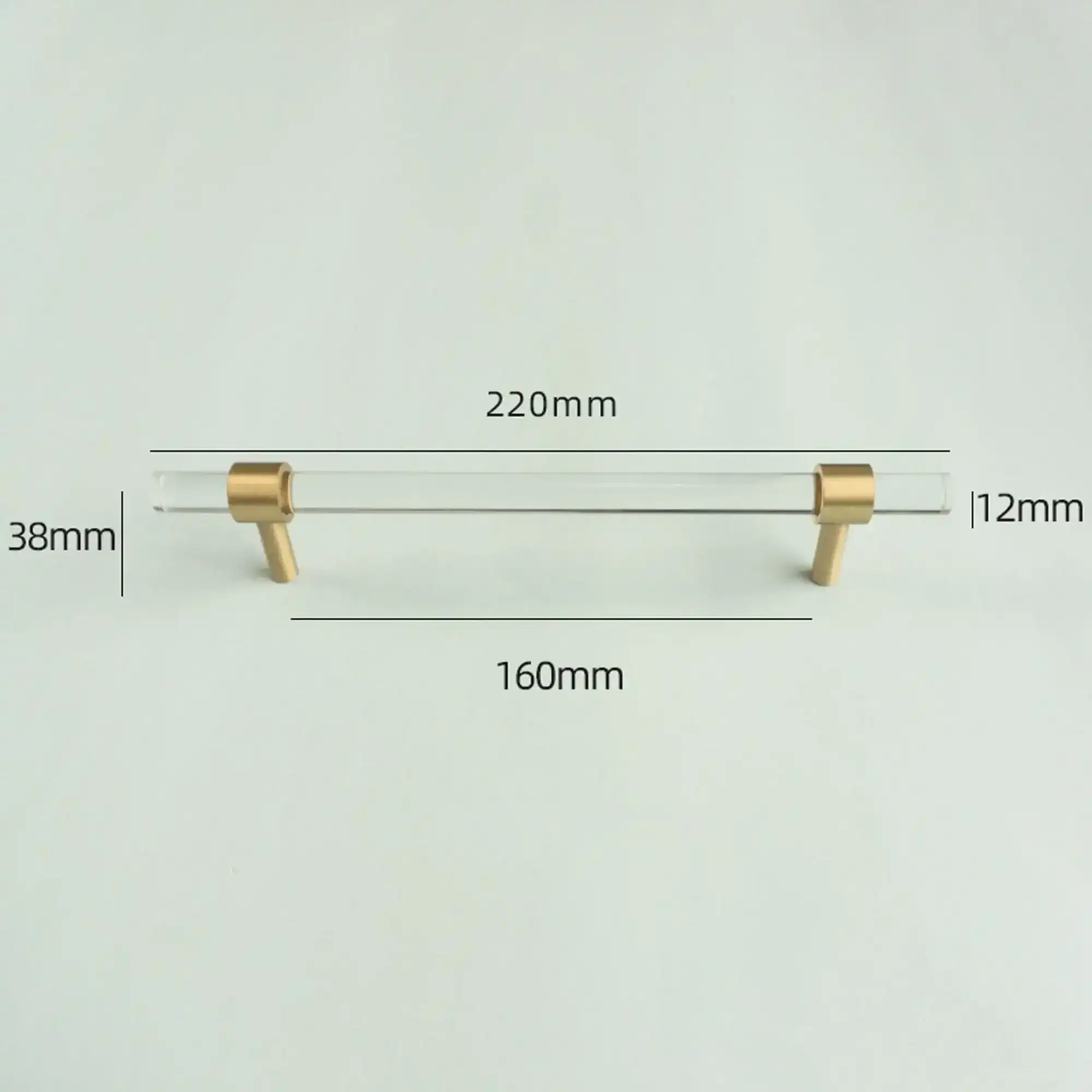 Sleek Acrylic Cabinet Drawer Pull with Brass Handle - Image 15