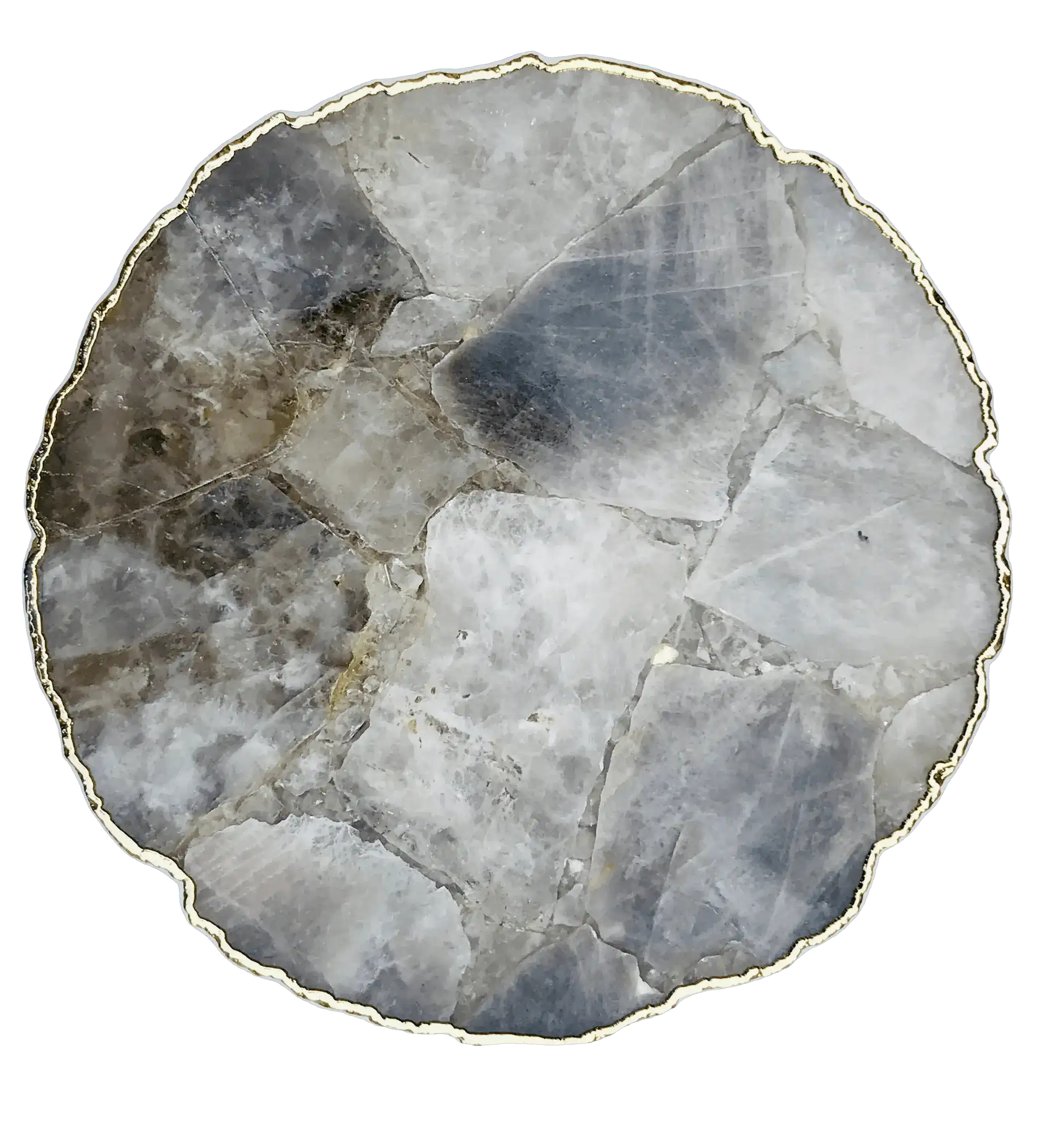 Smoky Grey Agate Organic Edge Accent Side Table - Image 2