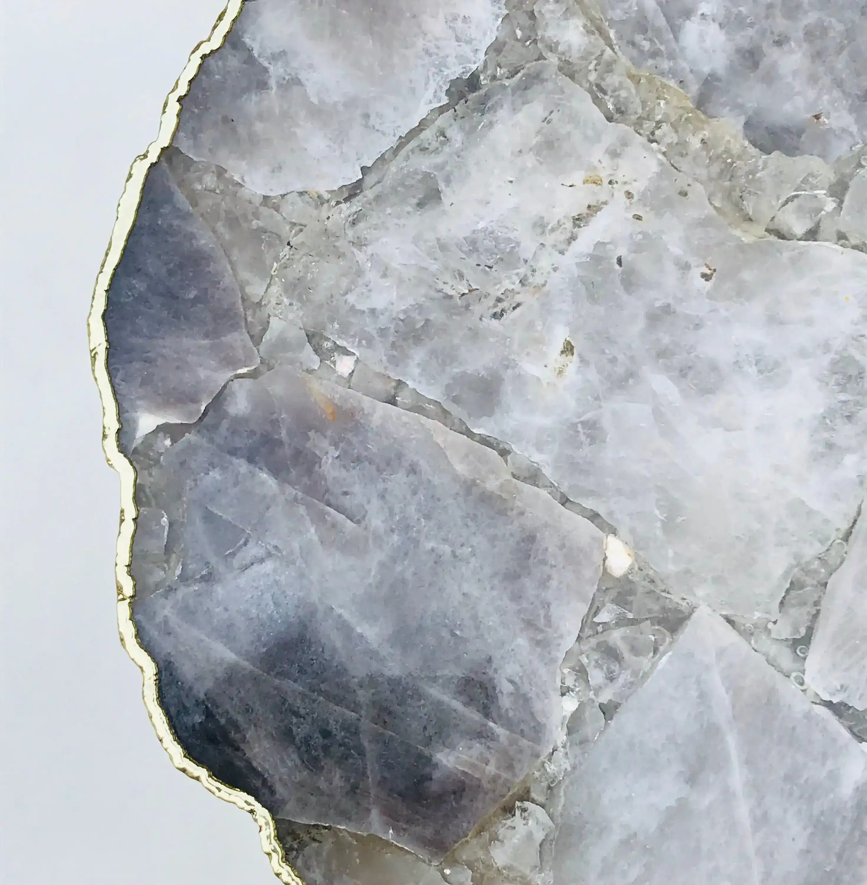 Smoky Grey Agate Organic Edge Accent Side Table - Image 7